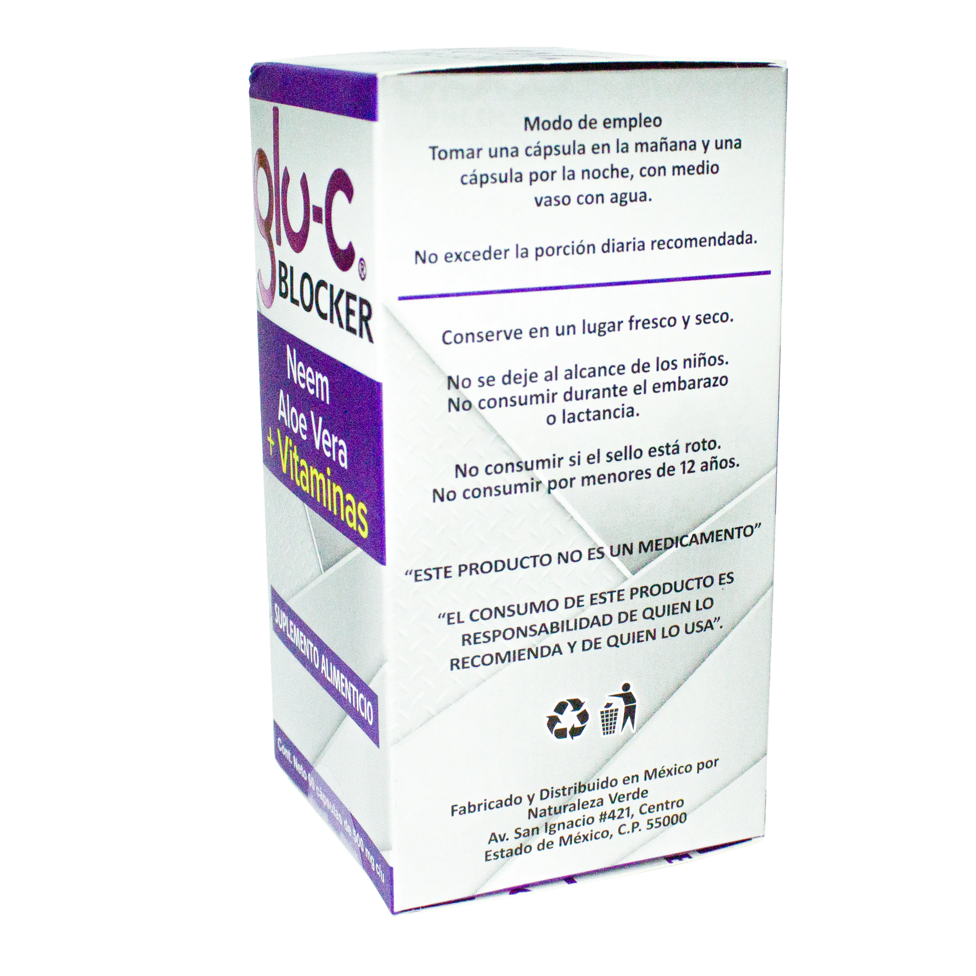 Gluco Blocker; 60 Capsulas, Naturaleza Verde.