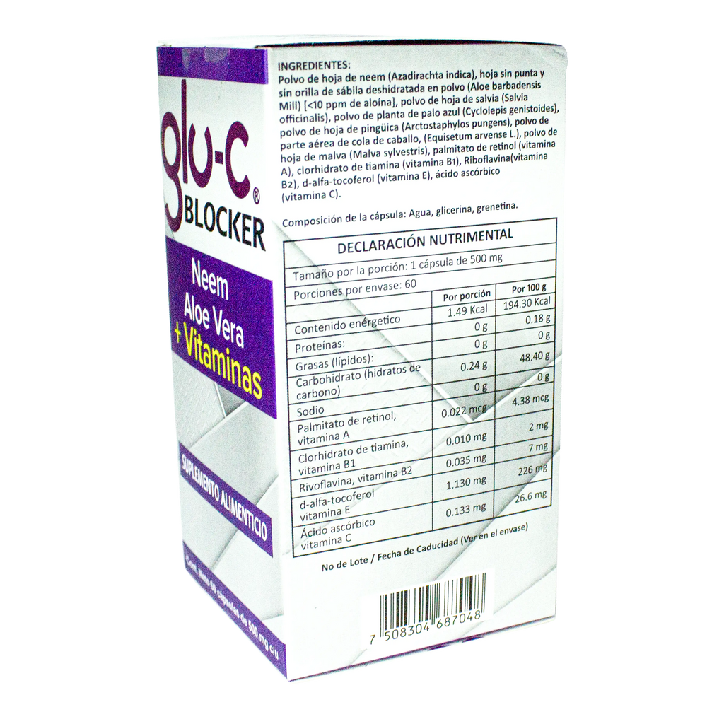 Gluco Blocker; 60 Capsulas, Naturaleza Verde.