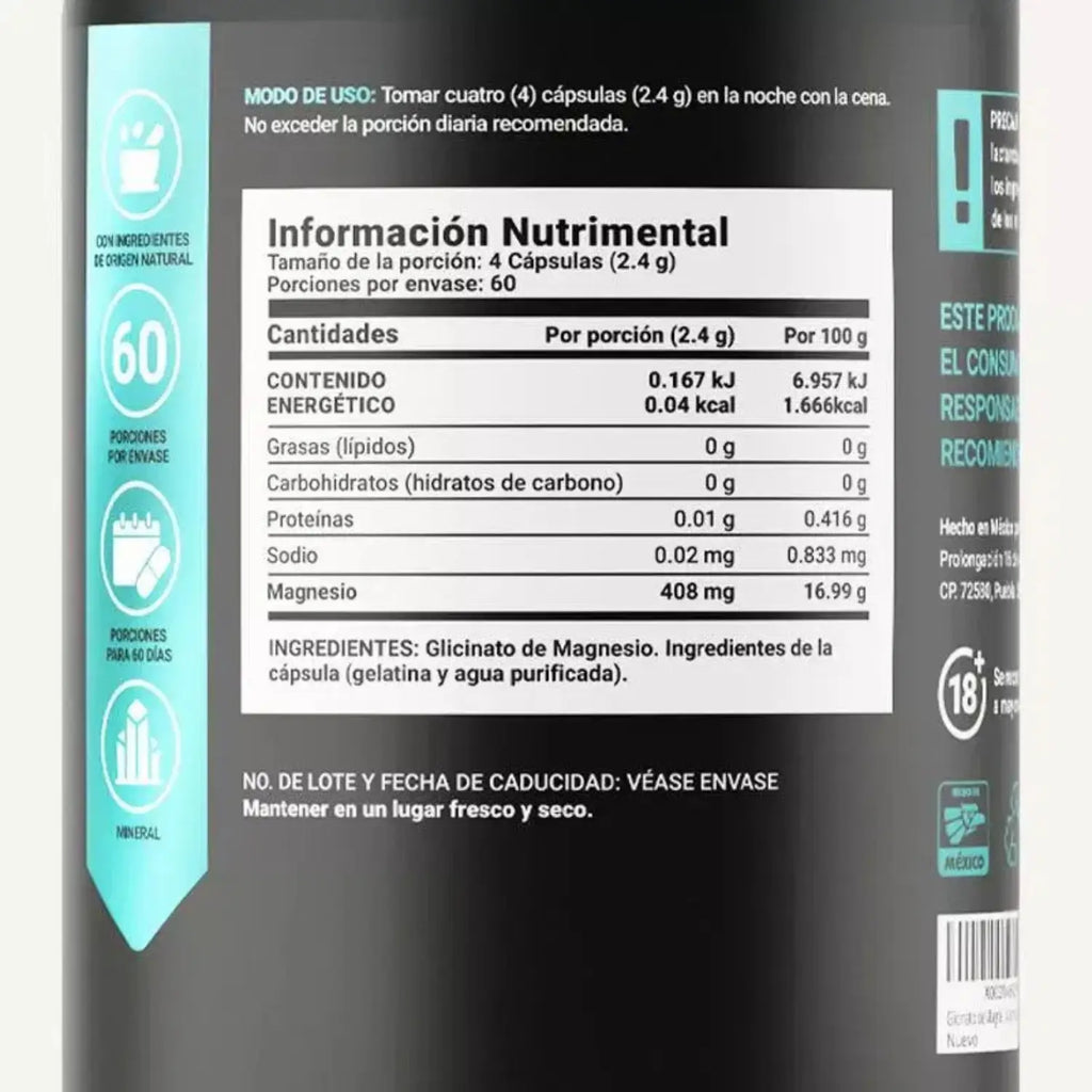 Glycinate Mag; 120 Cápsulas, BLIFE