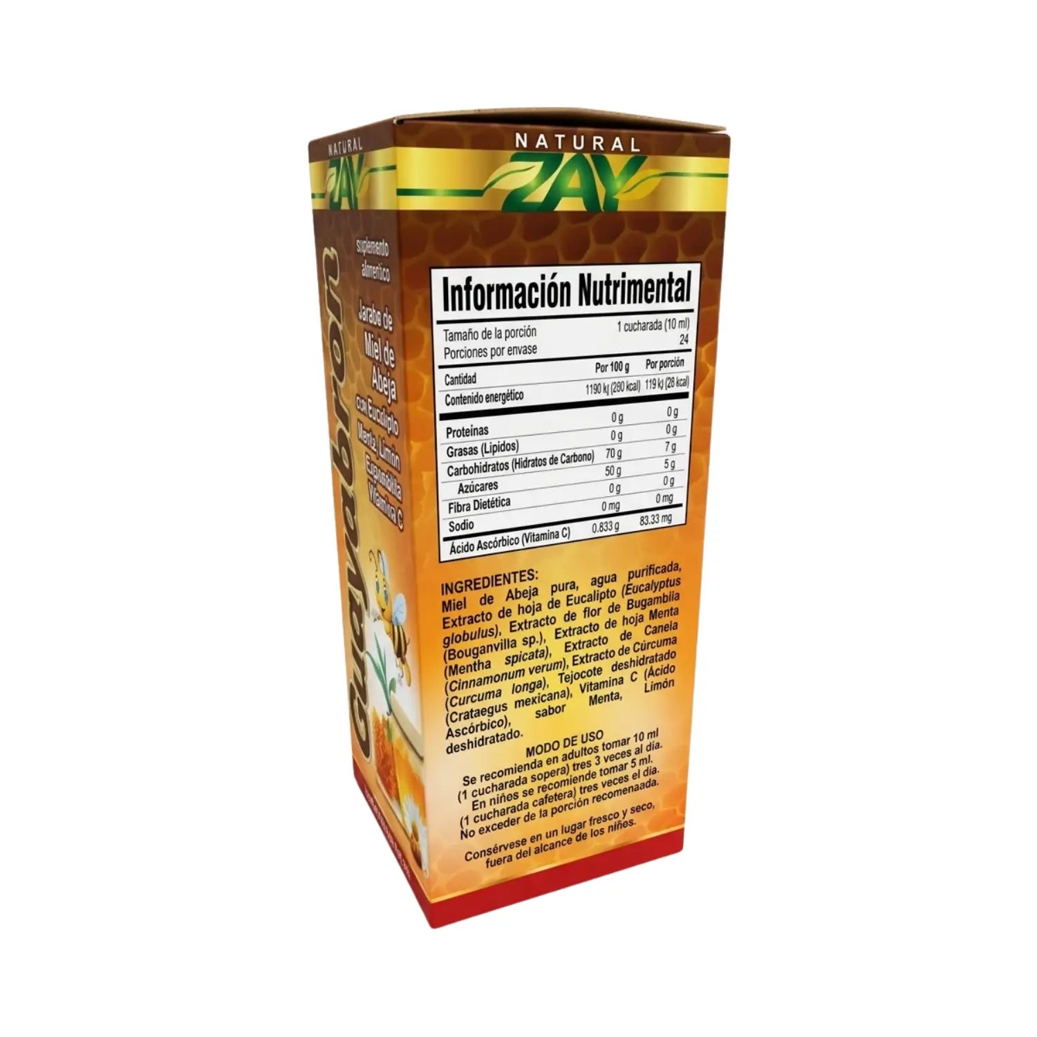 Jarabe Guayabron Miel de Abeja; 240ml, Zayanatura.