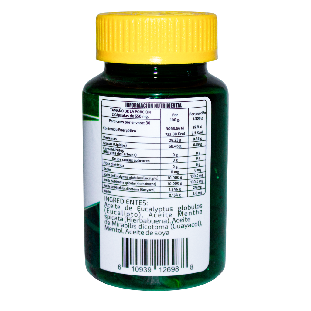 Guayacol Lyptus ; 60 Cápsulas de 650mg, Energreen.