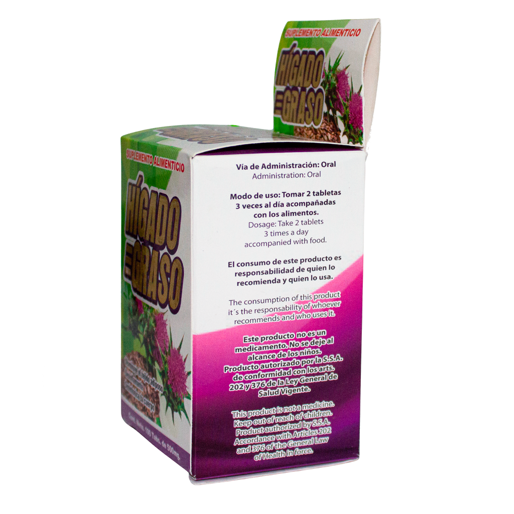 Hígado Graso; 100 Tabletas, La Fuerza de la Salud.