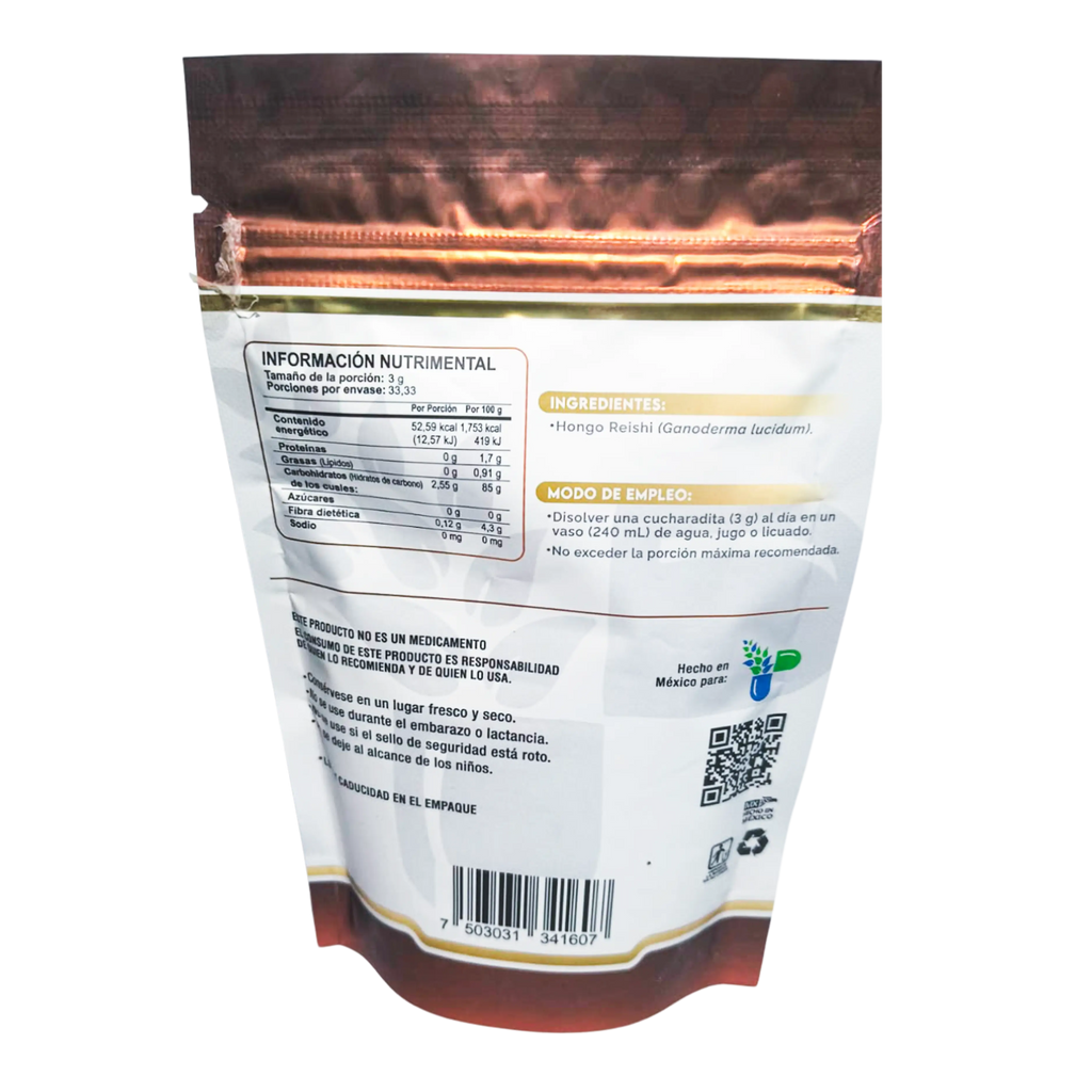 Polvo hongo reishi ; 100gr, Family nutrition.
