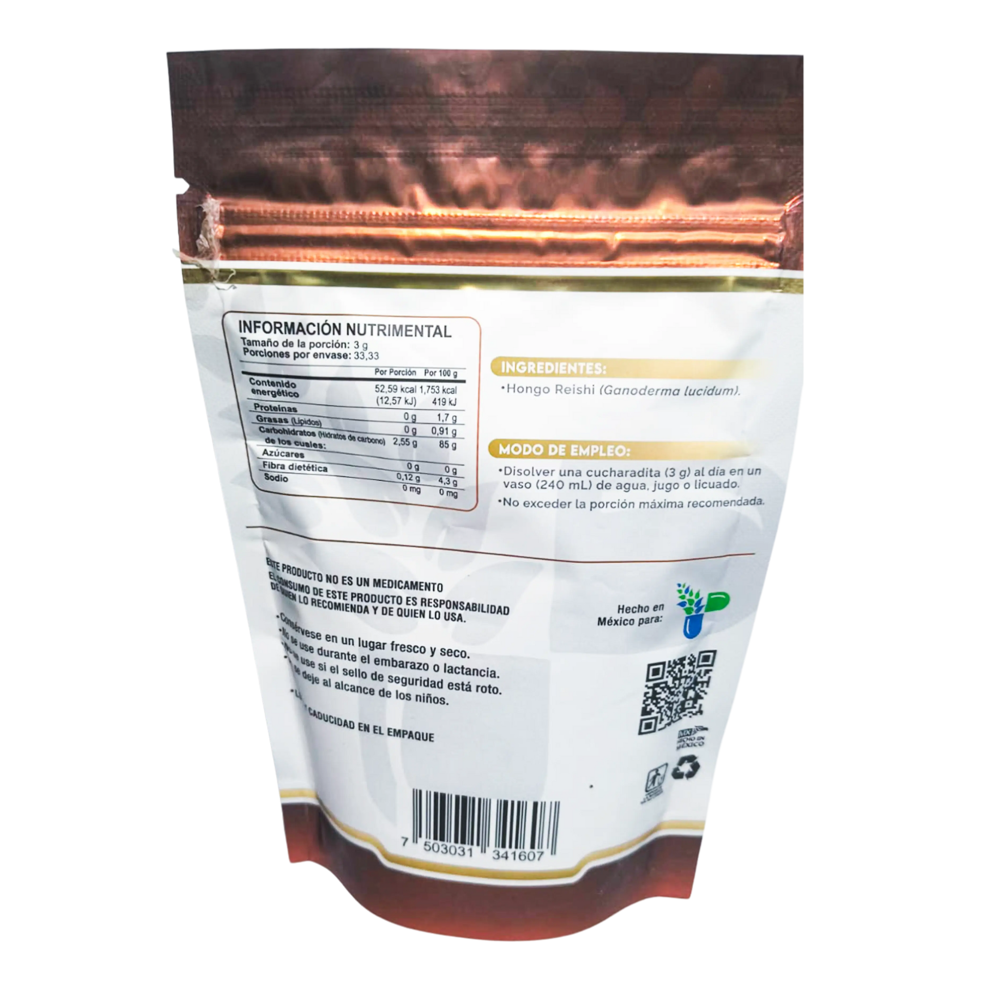 Polvo hongo reishi ; 100gr, Family nutrition.