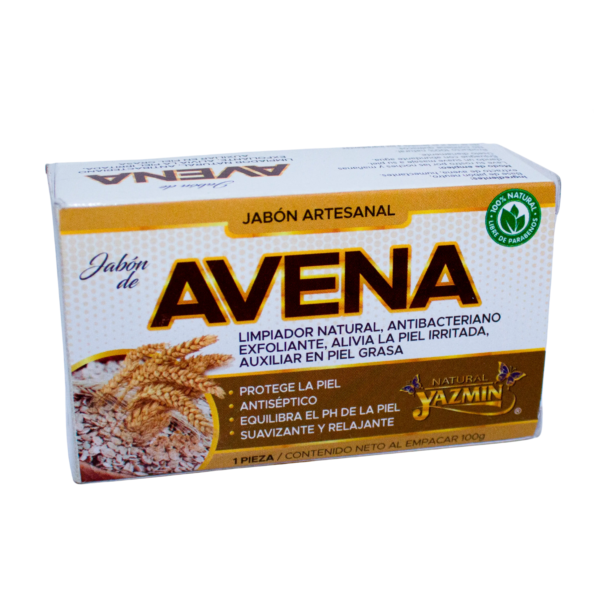 Jabón de Avena;100gr, Yaz.