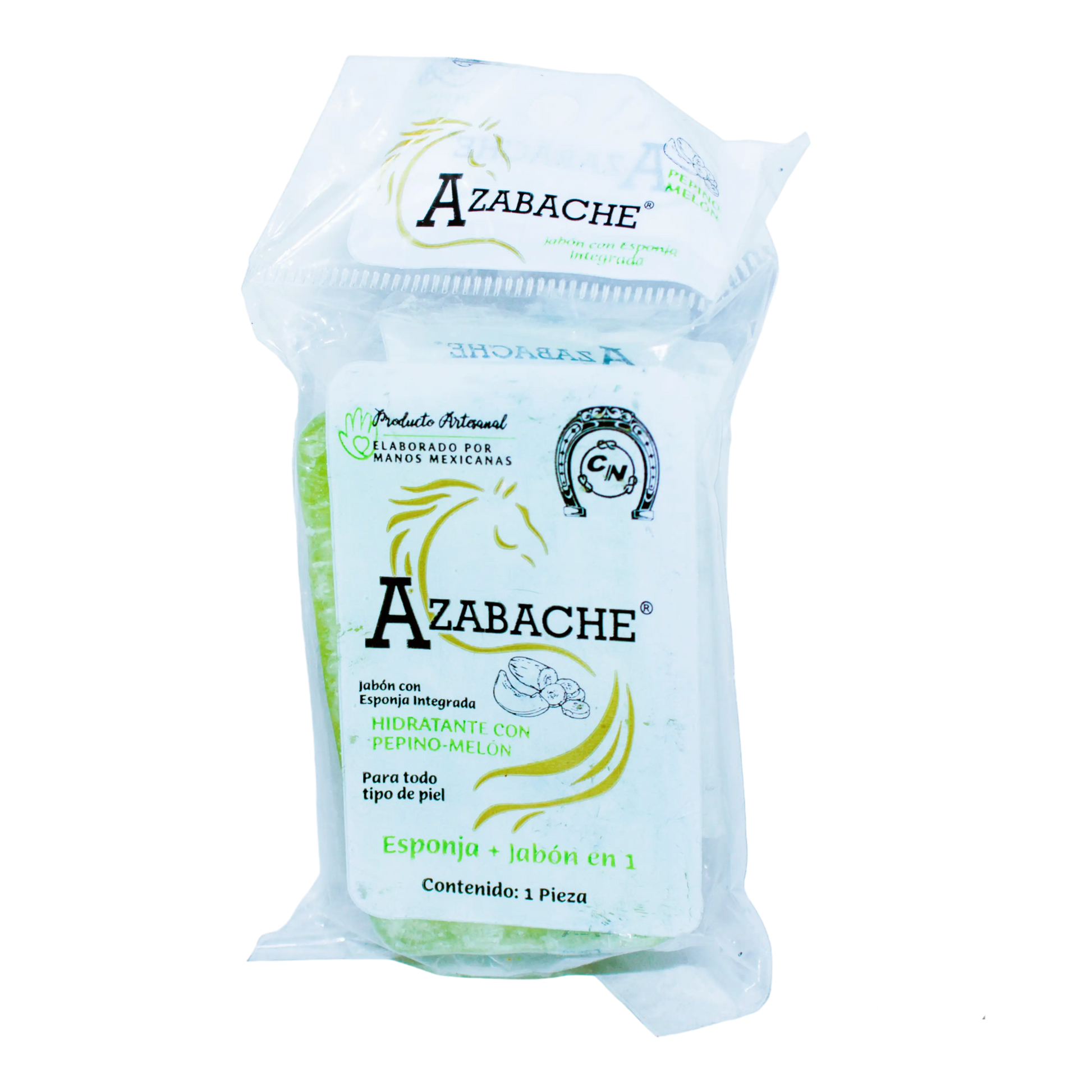 Jabon con Esponja Hidratante; Pepino Melon Azabache; Cosmo Natural