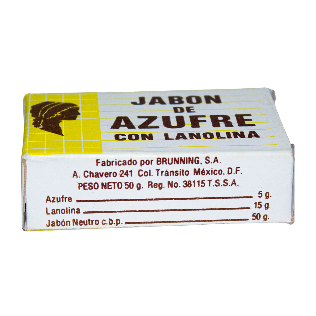 Jabón de Azufre con Lanolina; 50gr, BRUNNING