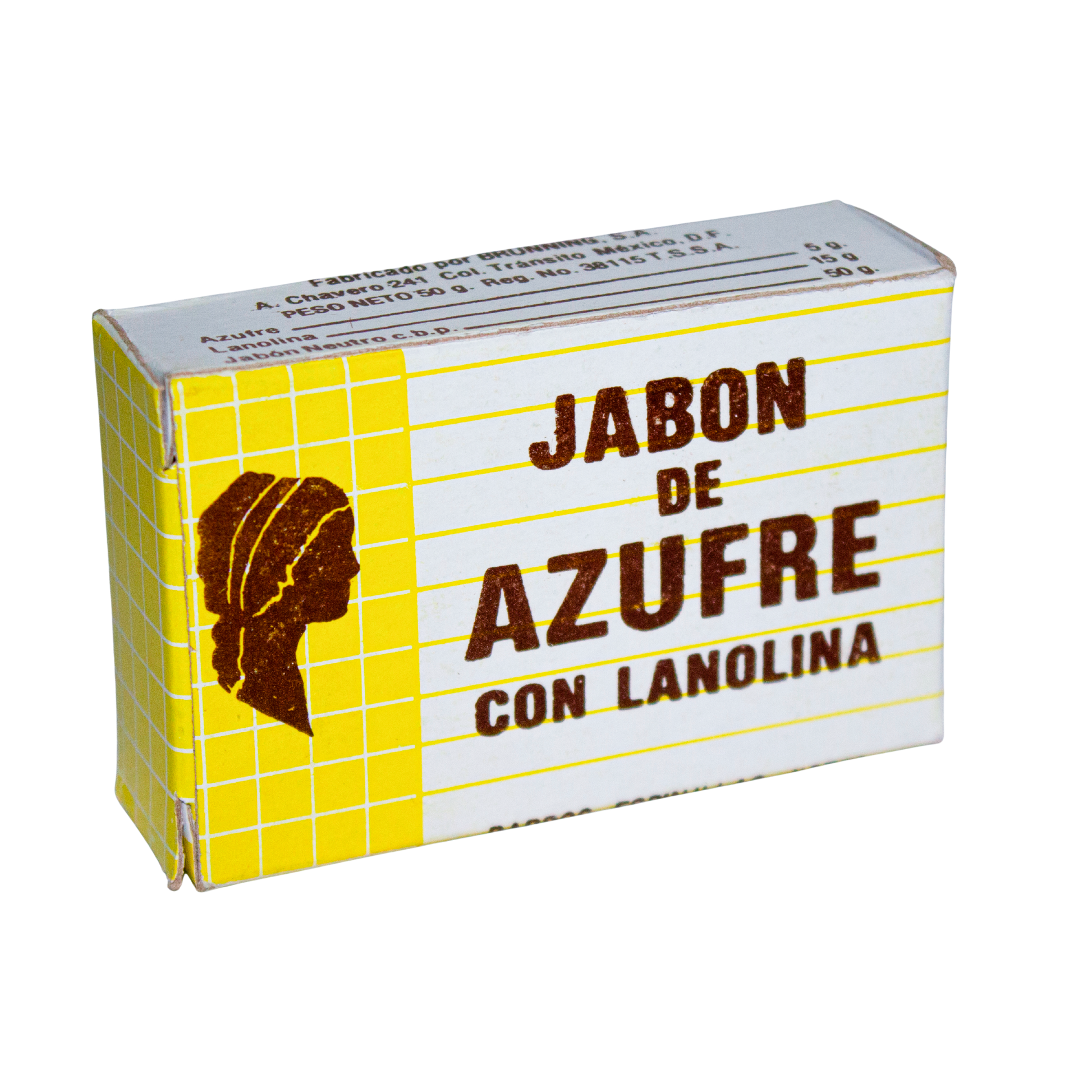 Jabón de Azufre con Lanolina; 50gr, BRUNNING