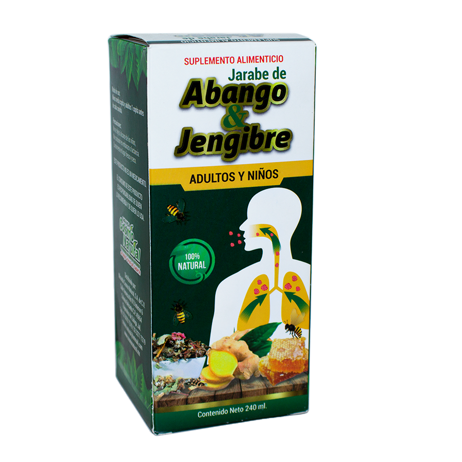Jarabe Abango y Jengibre; 240 ml, Cosmo Natural.