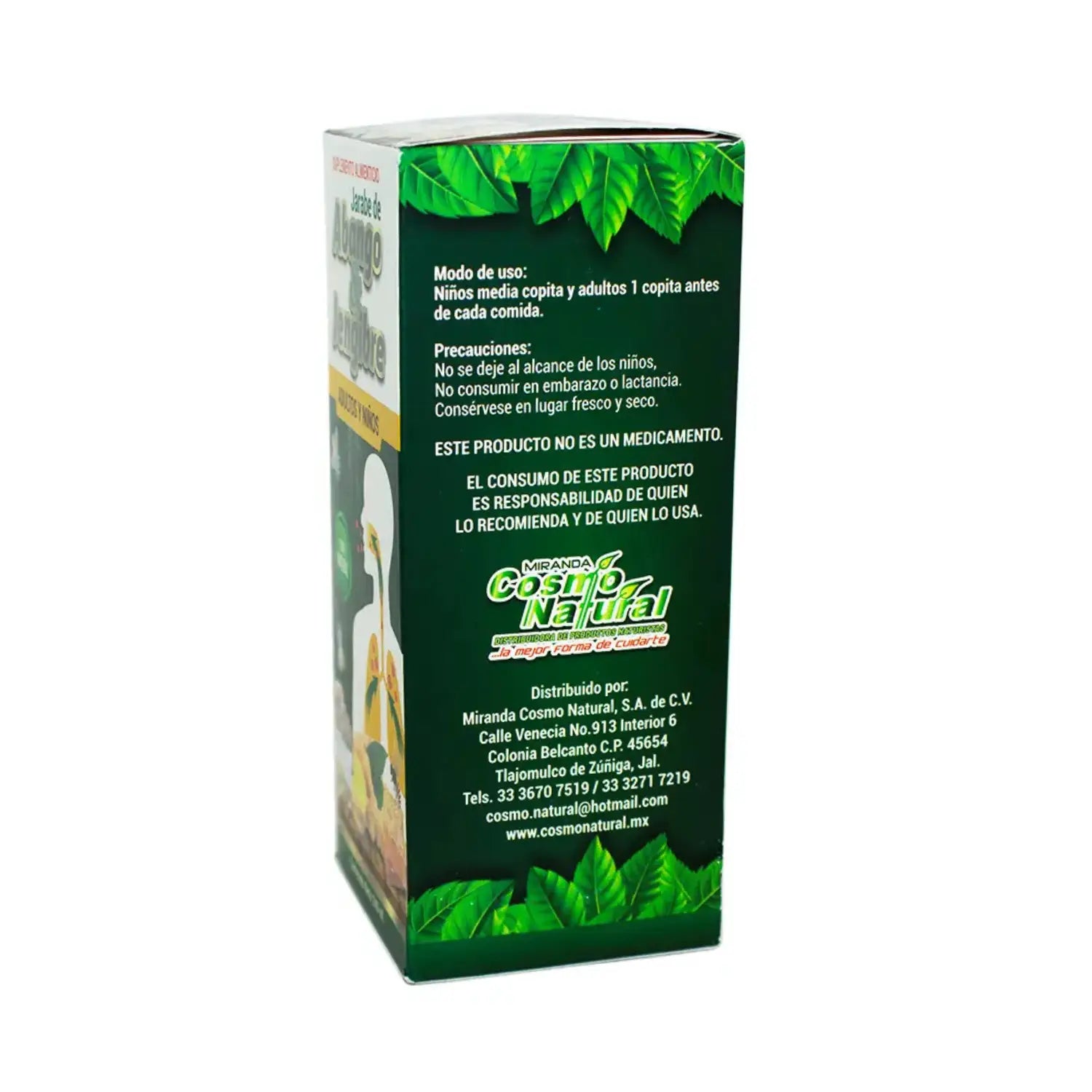 Jarabe Abango y Jengibre; 240 ml, Cosmo Natural.