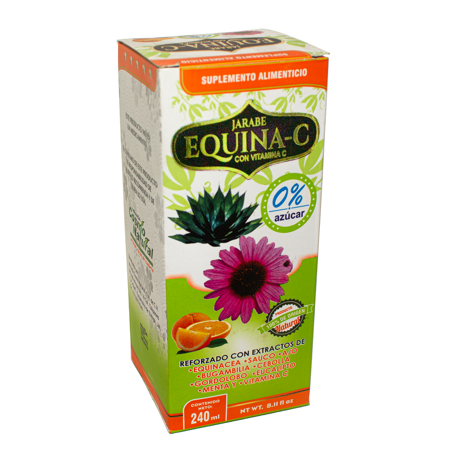 Jarabe Equina C, Cero Azucar; 240ml, Cosmo Natural.