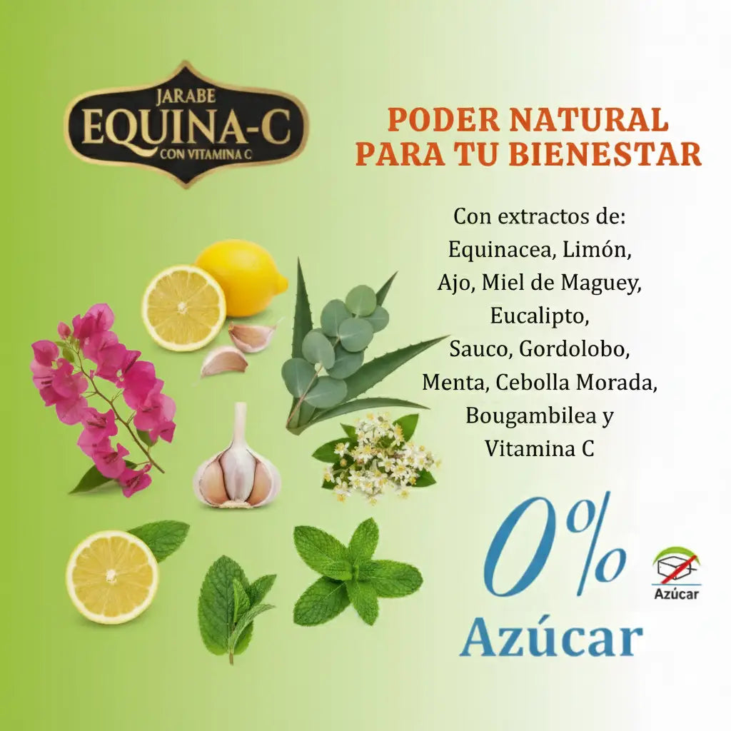 Jarabe Equina C, Cero Azucar; 240ml, Cosmo Natural.