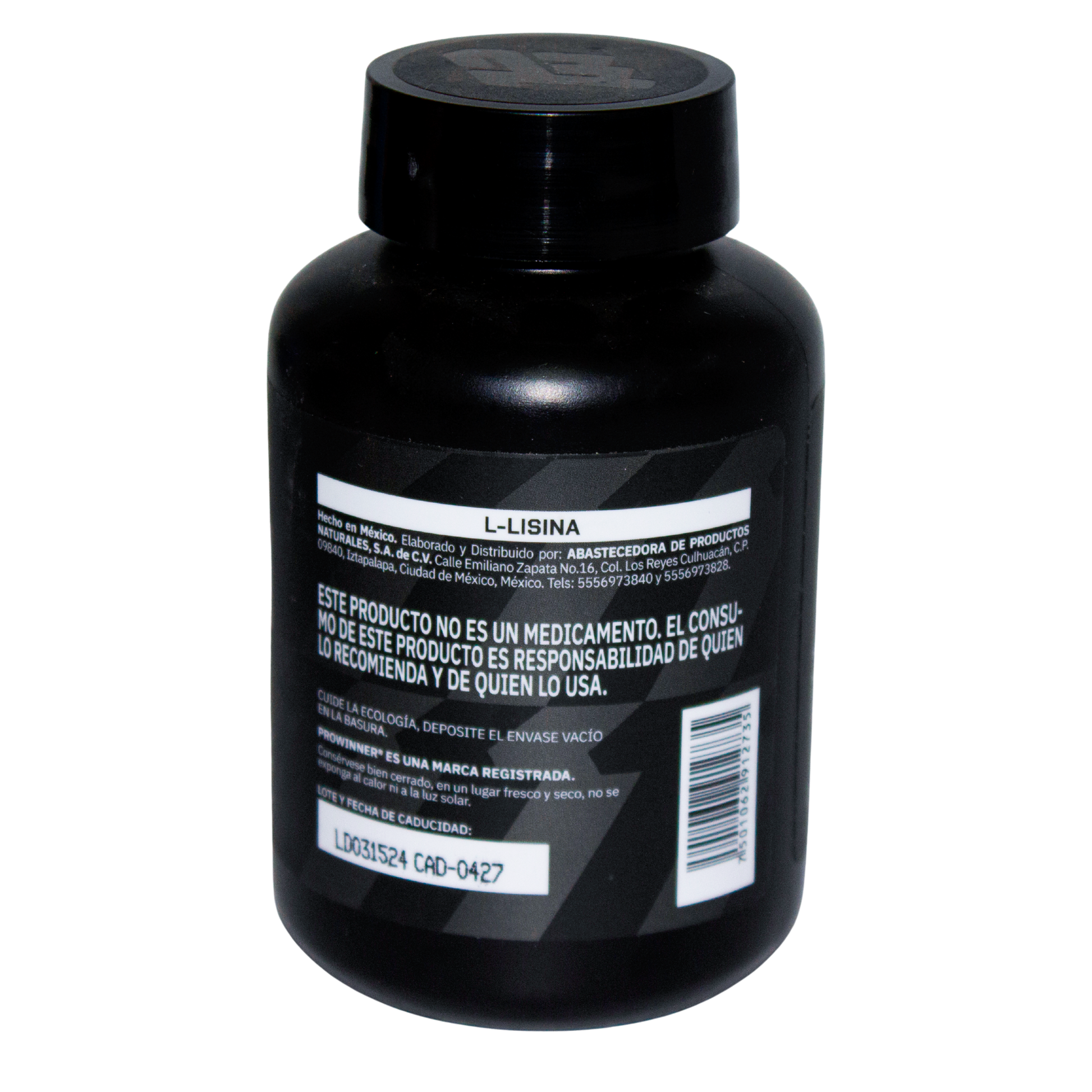 L-lisina; 90 Capsulas de 450mg, Pro Winner.
