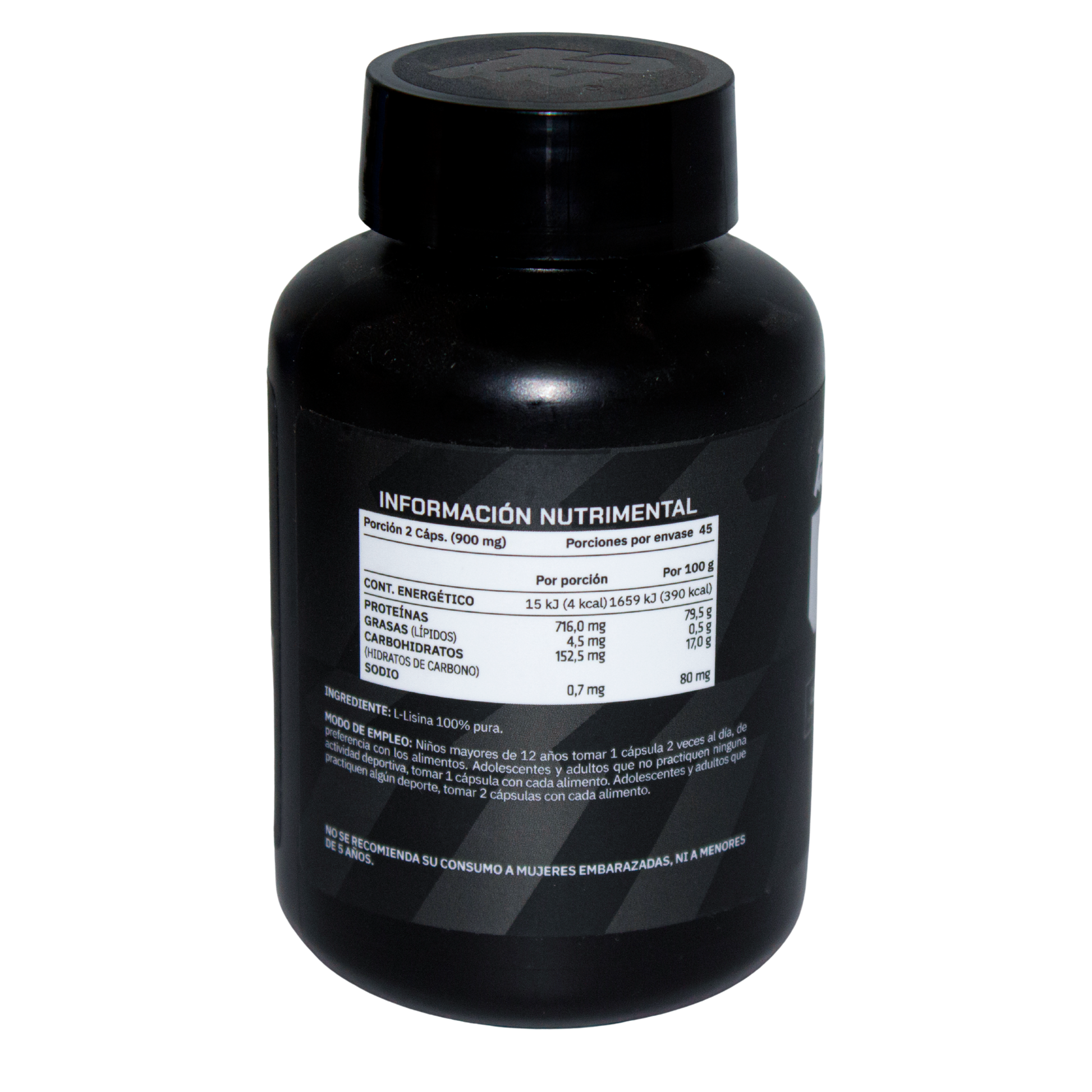 L-lisina; 90 Capsulas de 450mg, Pro Winner.