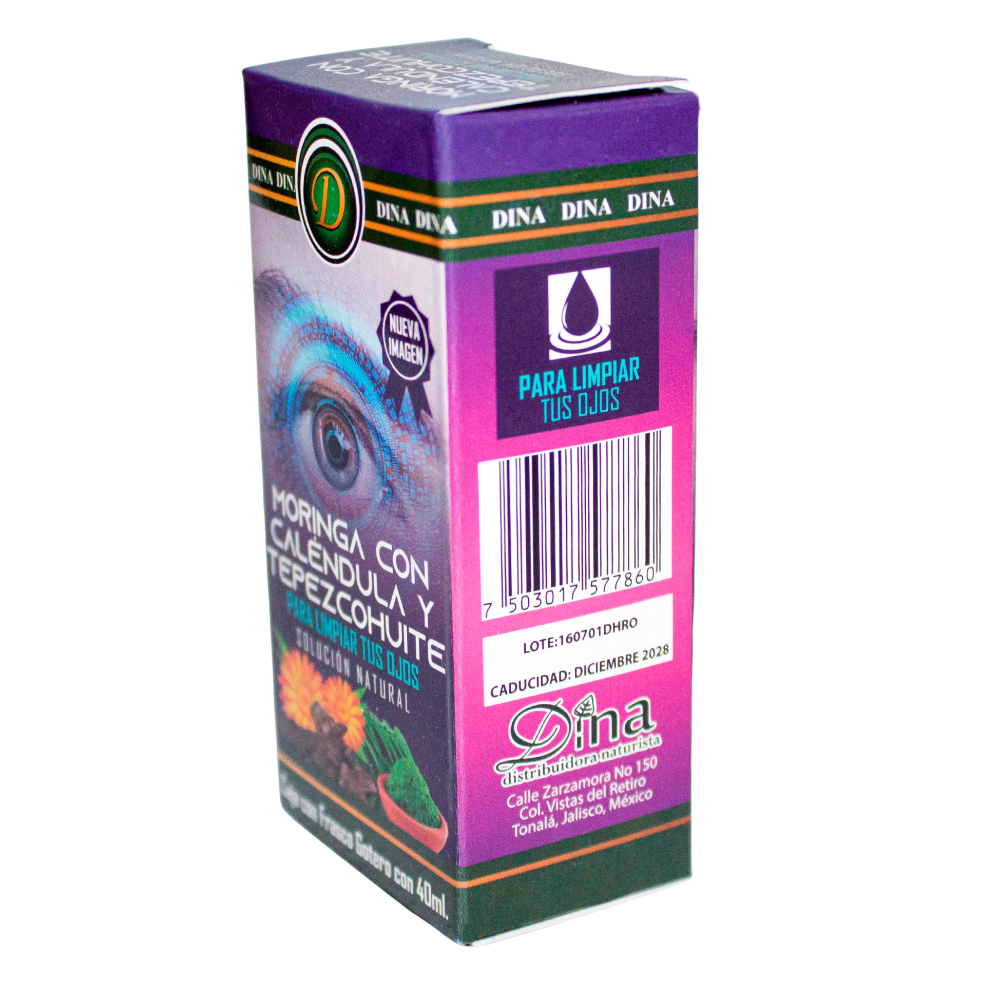 Extracto Moringa Caléndula y Tepezcohuite; 40ml, Dina.