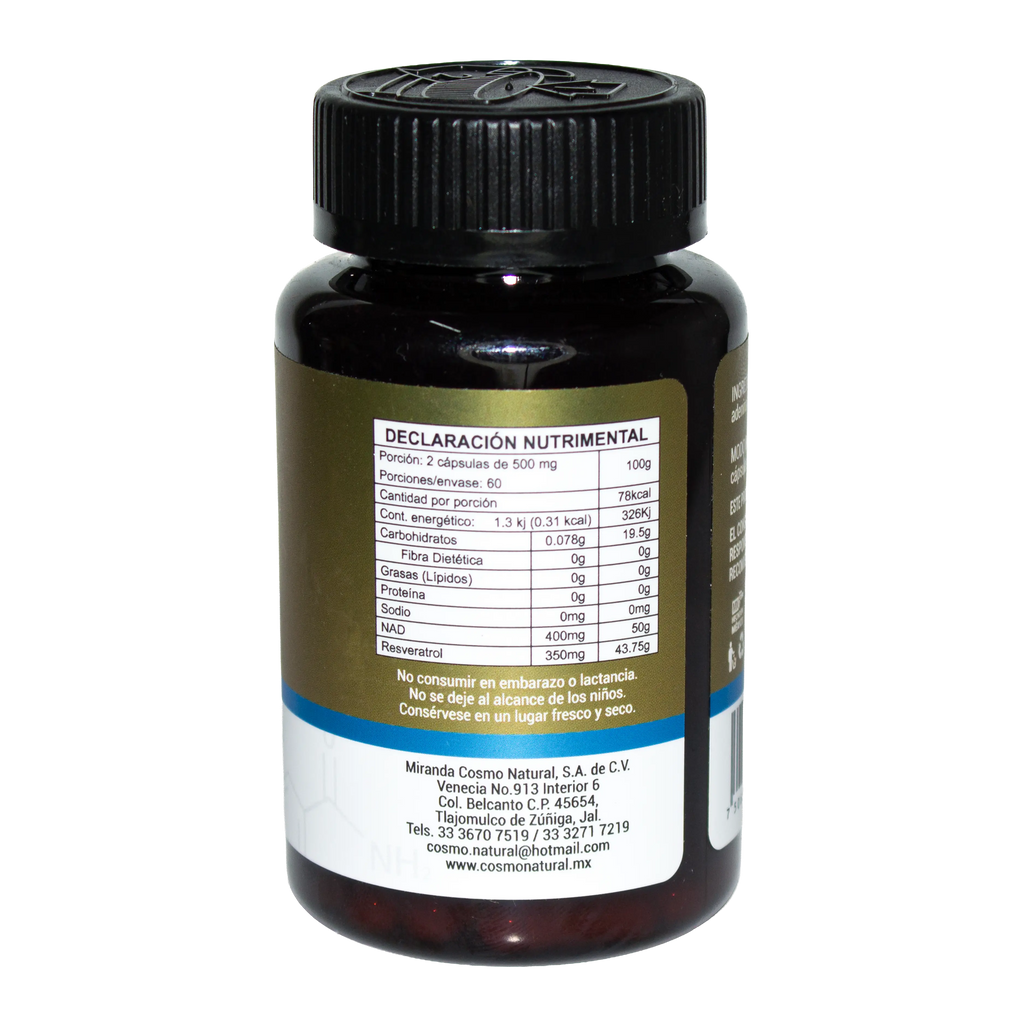 Nad + Resveratrol; 60 Cápsulas, Csomo Natura.