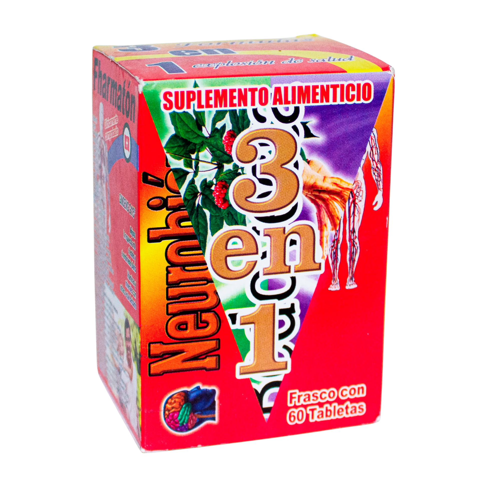 Neurobion 3 en 1; 60 Tabs; Frasco Caja roja
