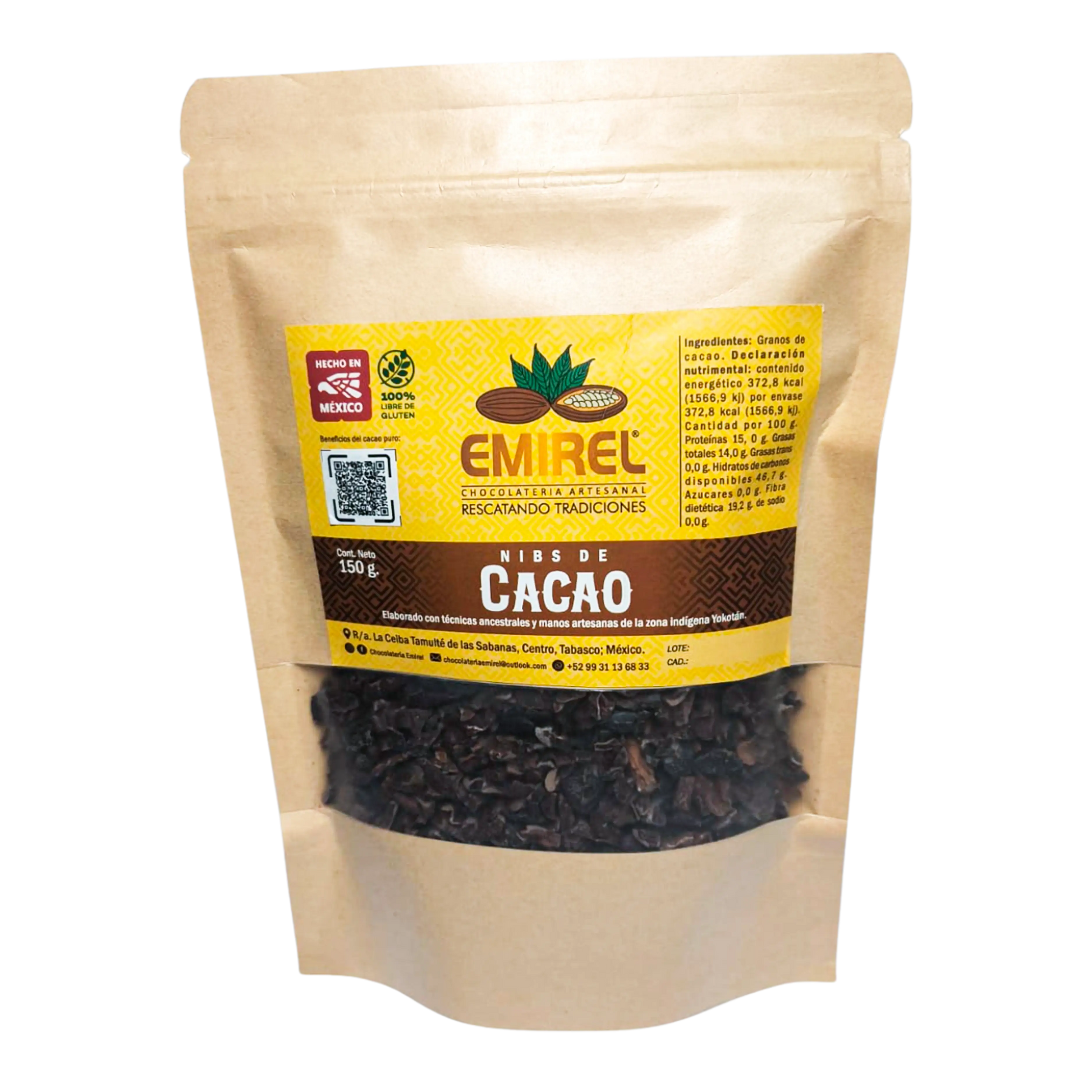 Granos de cacao ; 100gr, Emirel. ( Nips )