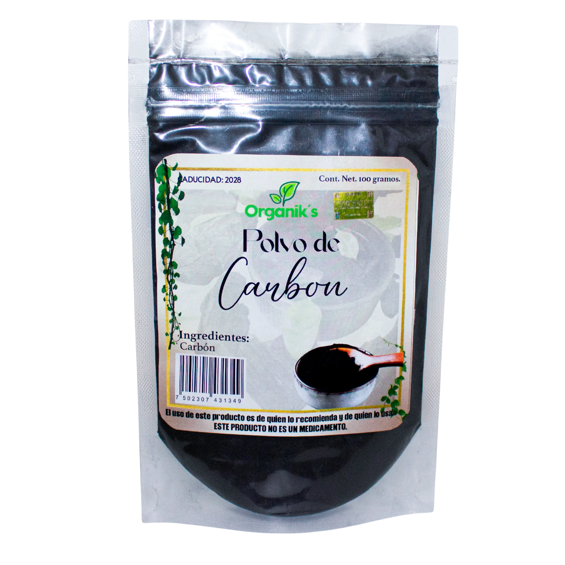 Polvo de Carbon; 100grs. Organik´s