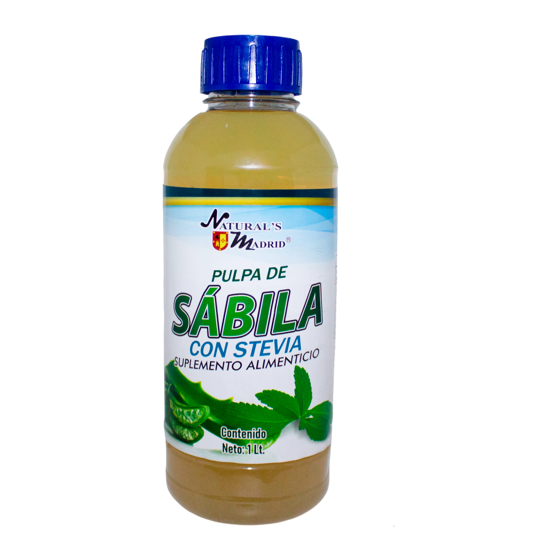 Pulpa de Sábila Con Stevia; 1 Lt , Natural Madrid.