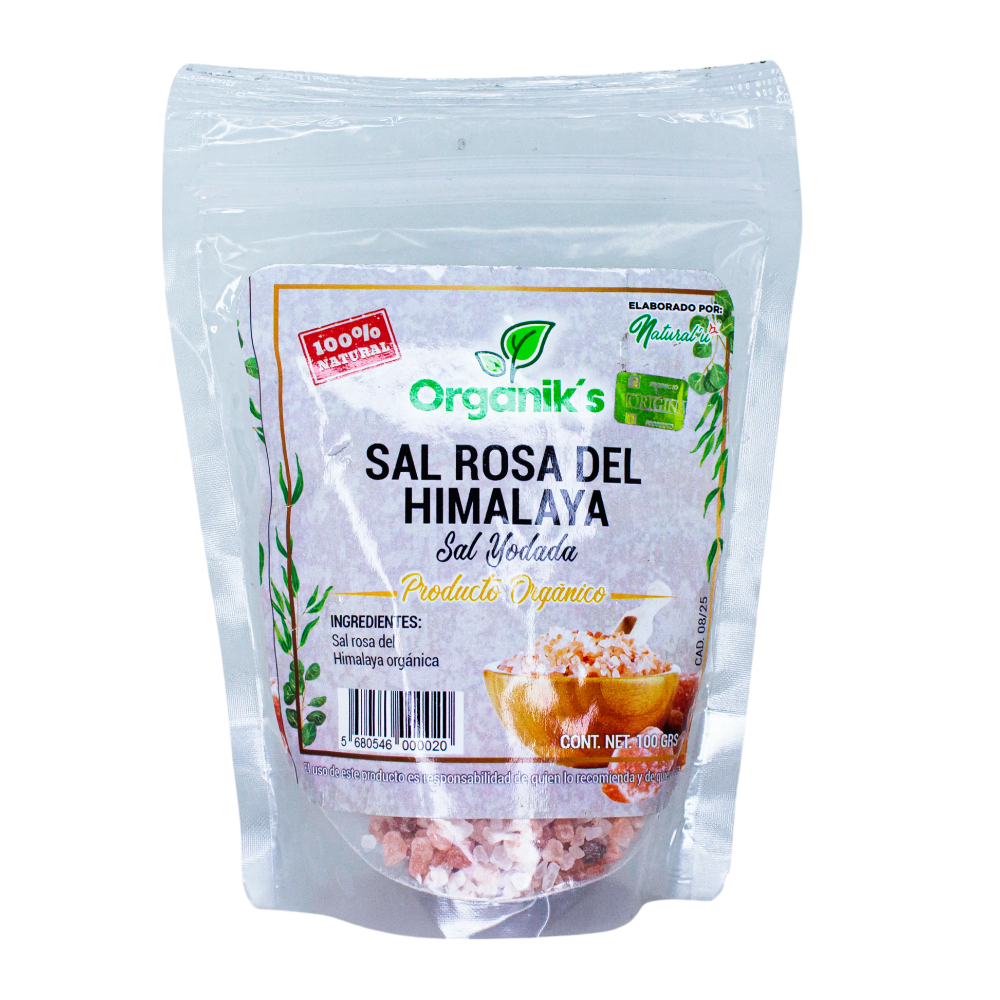 Sal Rosa Del Himalaya; 100gr, Natural U.