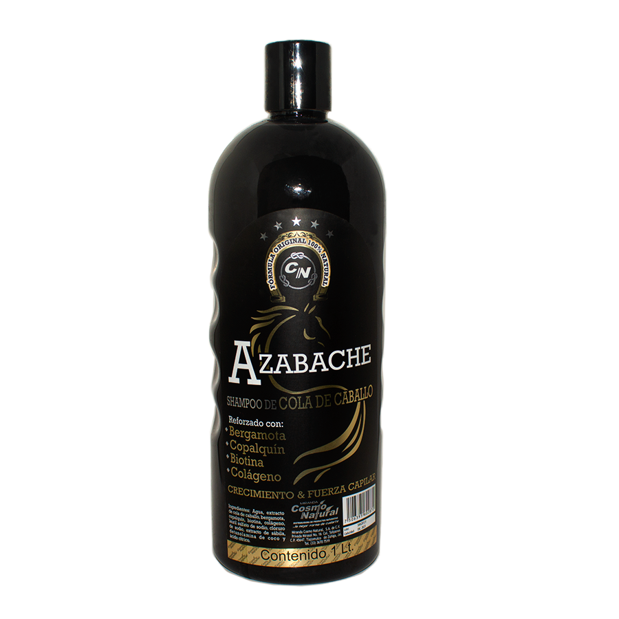 Shampoo Azabache; Cosmo Natural.