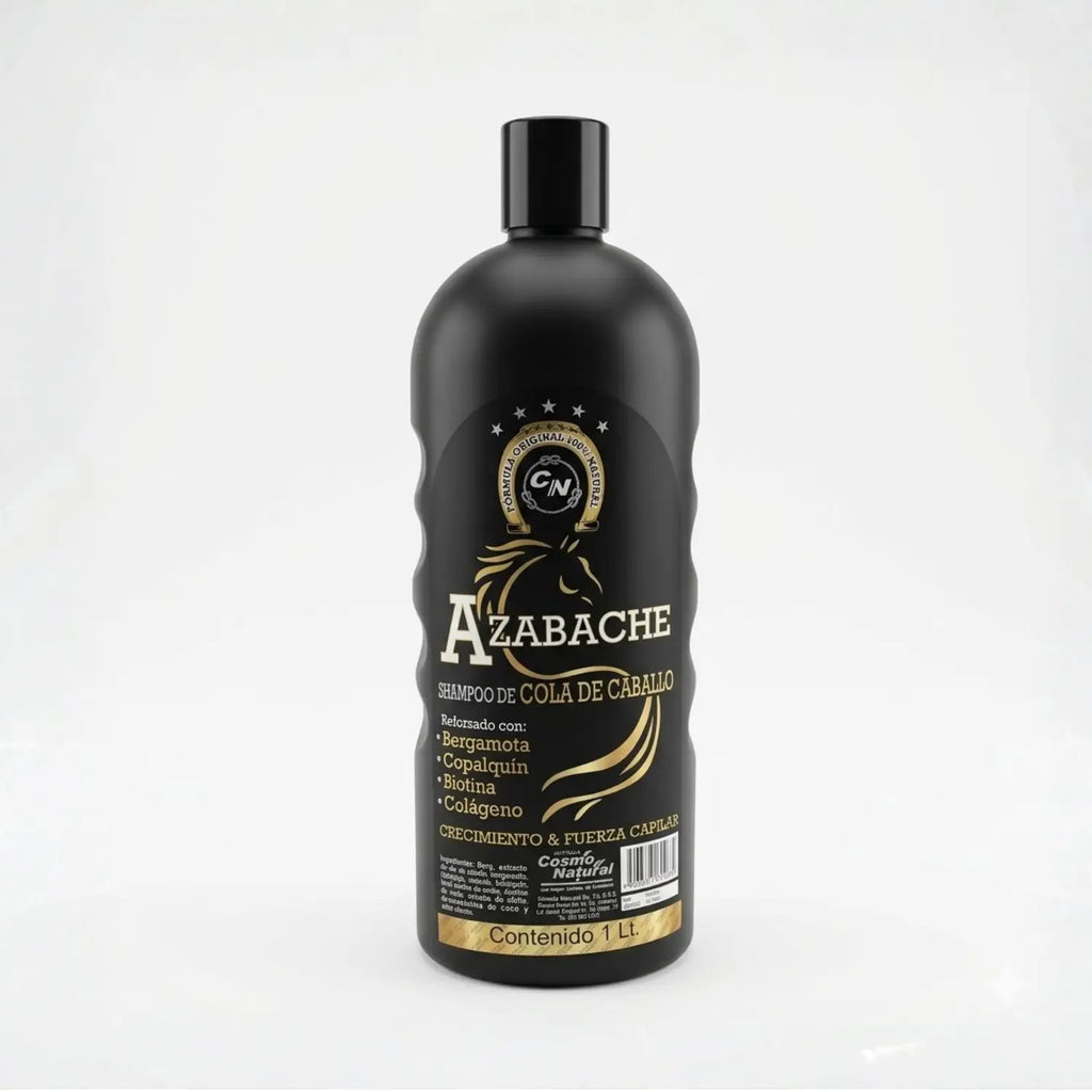 Shampoo Azabache; Cosmo Natural.