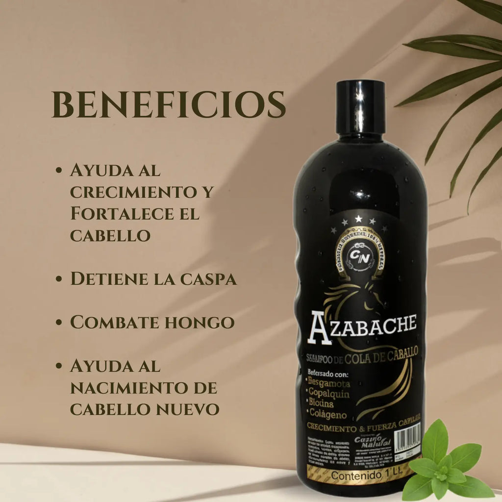 Shampoo Azabache; Cosmo Natural.