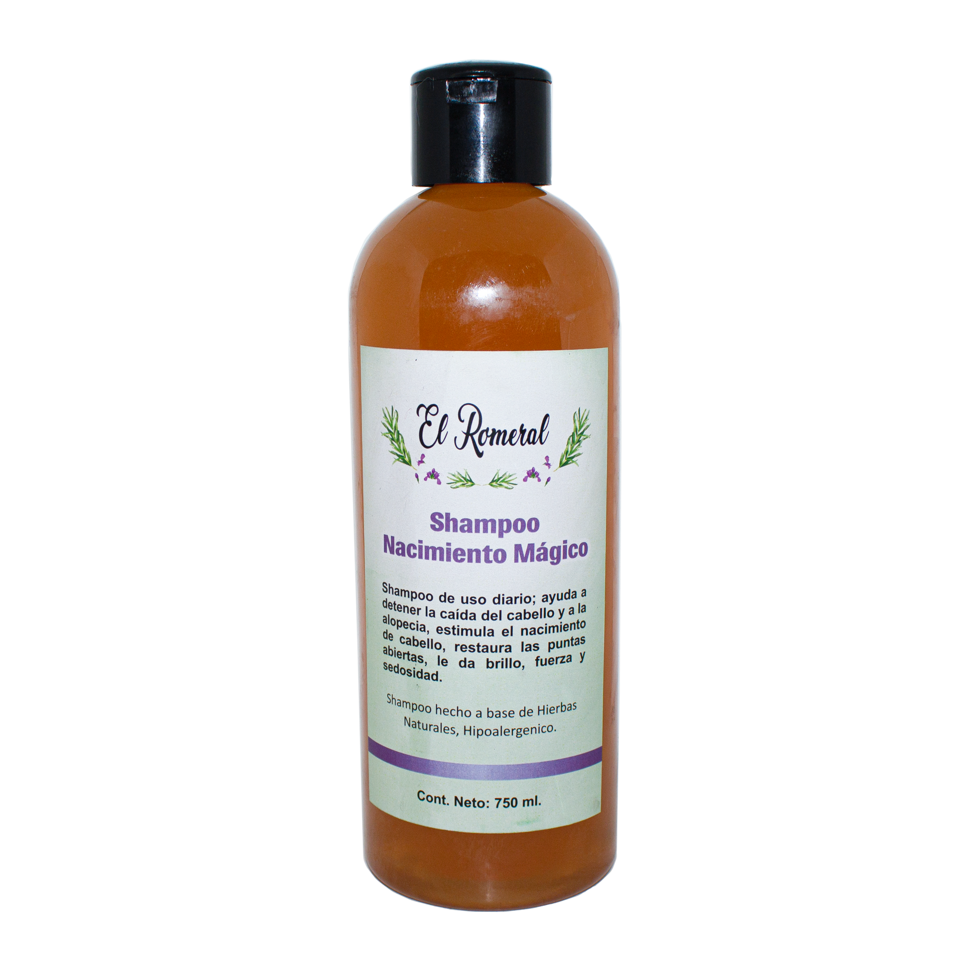 Shampoo Nacimiento Magico; 750 ml, El Romeral.