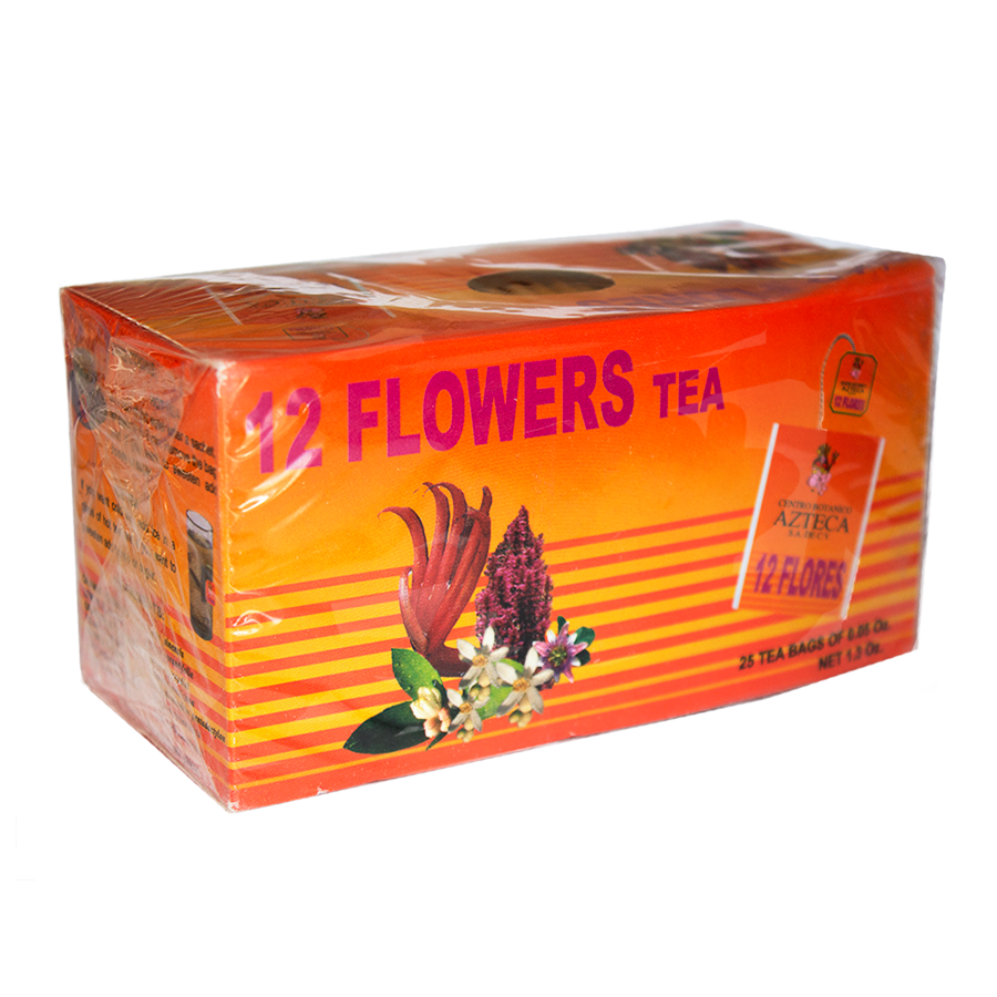 Té 12 Flores; 25 sobres de 1.5g; Azteca