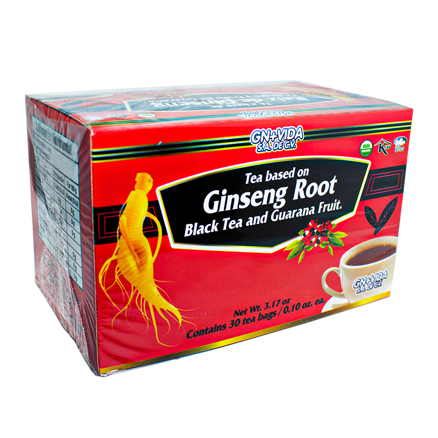 Té Ginseng,Té Negro y Guarana; 30 Sobres, GN+Vida.