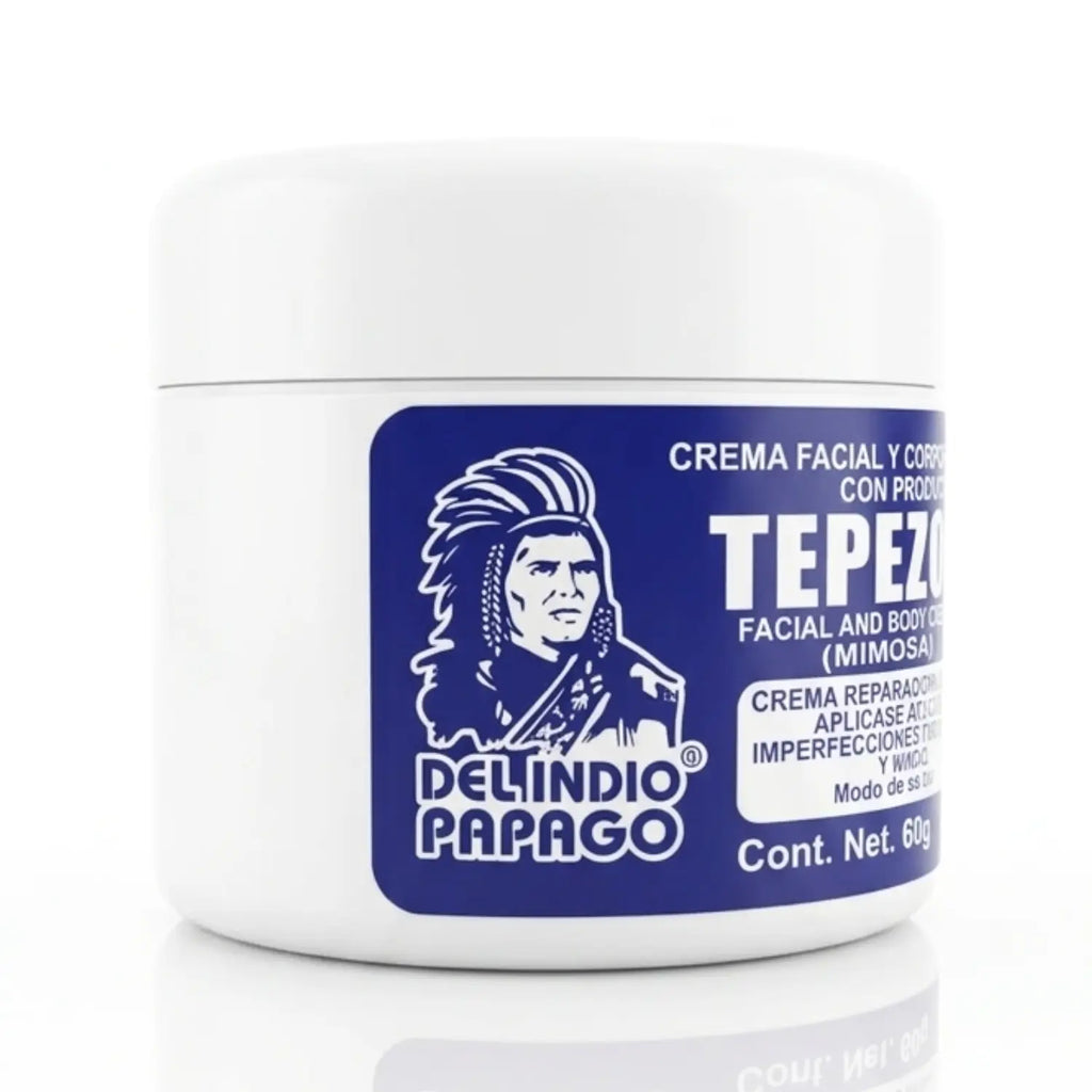 Crema facial tepezcohuite azul ; 60g, indio papago.