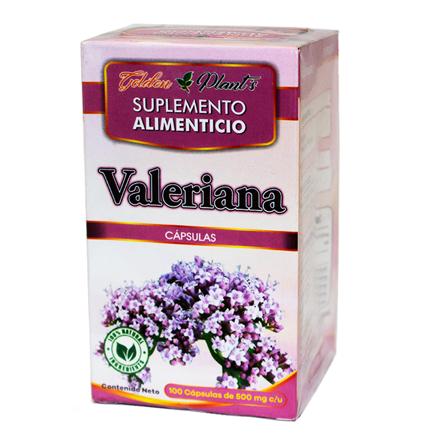 Valeriana 100 cápsulas de 500 mg Golden plants