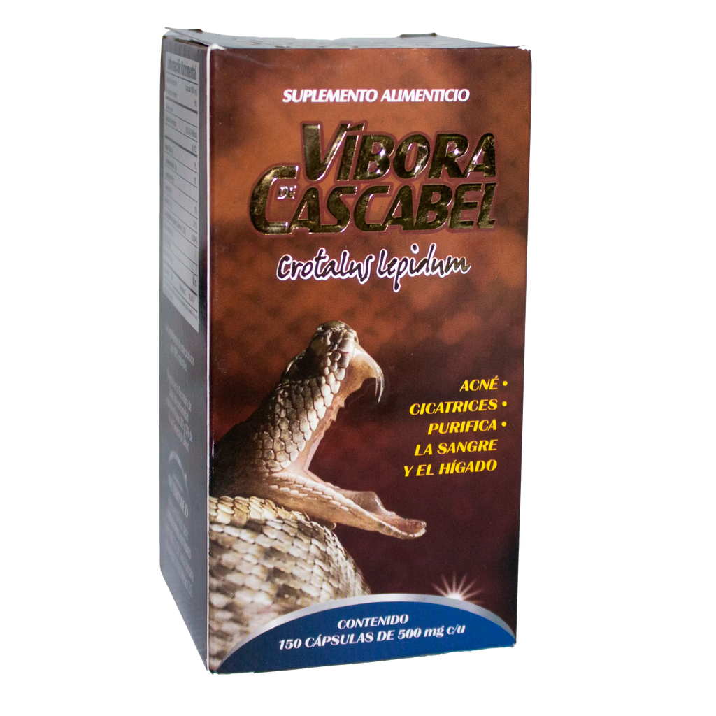 Vibora de Cascabel; 150 Cápsulas de 500mg, Nutrimed.