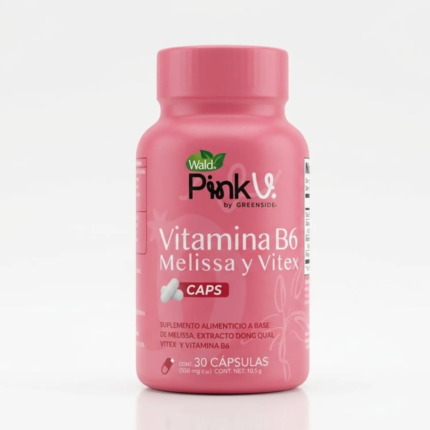 Pink U Vitamina B6 Y Vitex; 30 Cápsulas, Greenside.