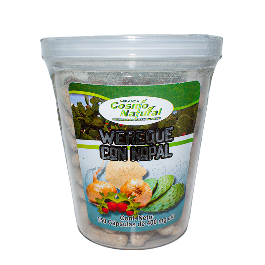 Wereque con Nopal;150 Capsulas de 400mg, Cosmo Natural.