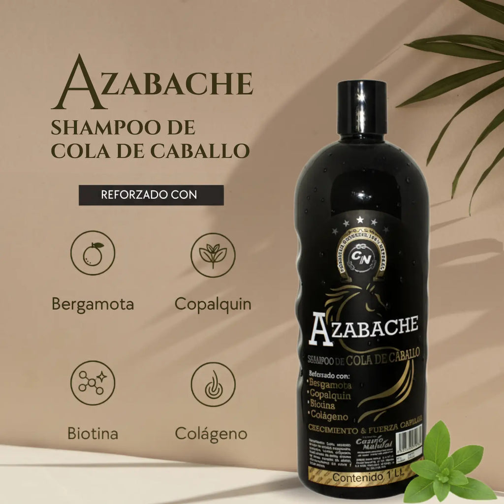 Shampoo Azabache; Cosmo Natural.