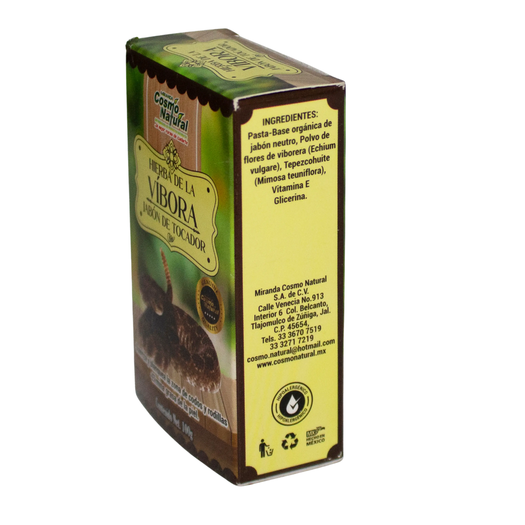 Jabon Vibora de Cascabel; 100grs, Cosmo Natura.