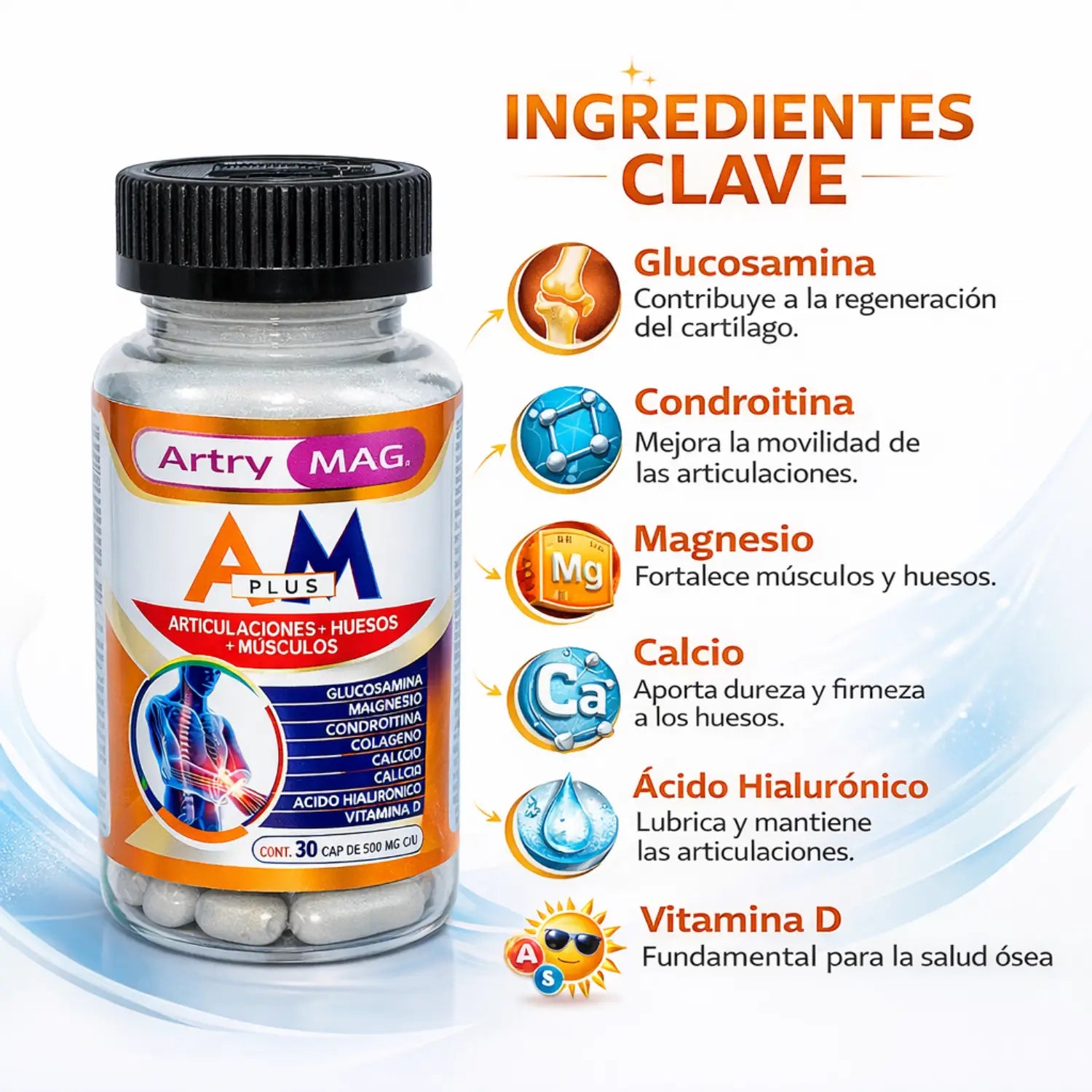 Artry Mag Plus, (AM Plus) ; 30 Capsulas, Graden Life.