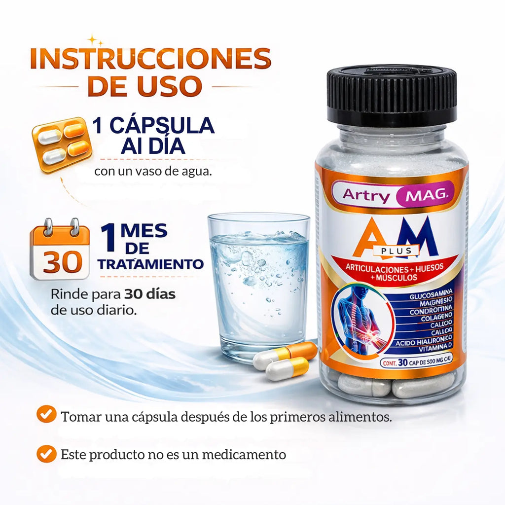 Artry Mag Plus, (AM Plus) ; 30 Capsulas, Graden Life.