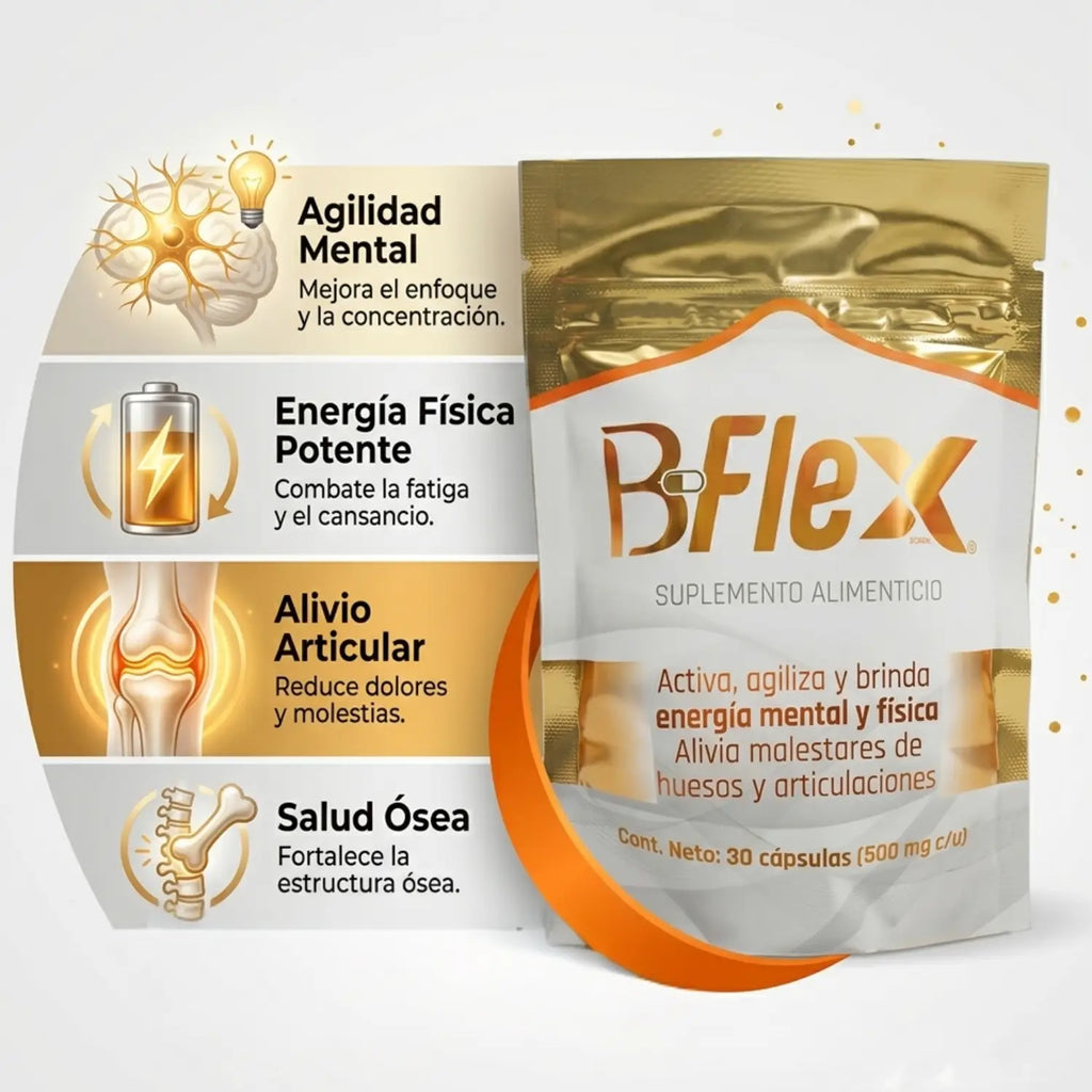B Flex; 30 Capsulas de 500mg, Energreen.