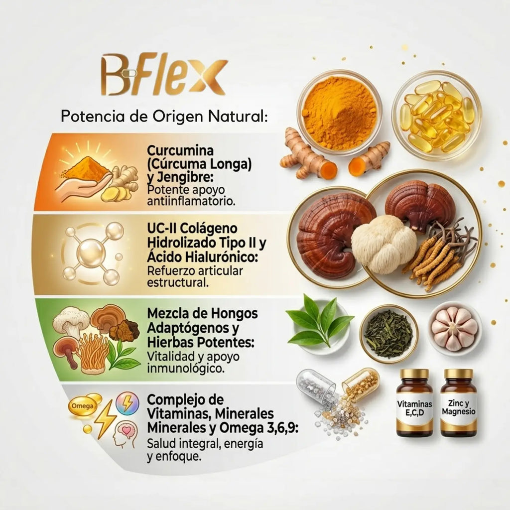 B Flex; 30 Capsulas de 500mg, Energreen.