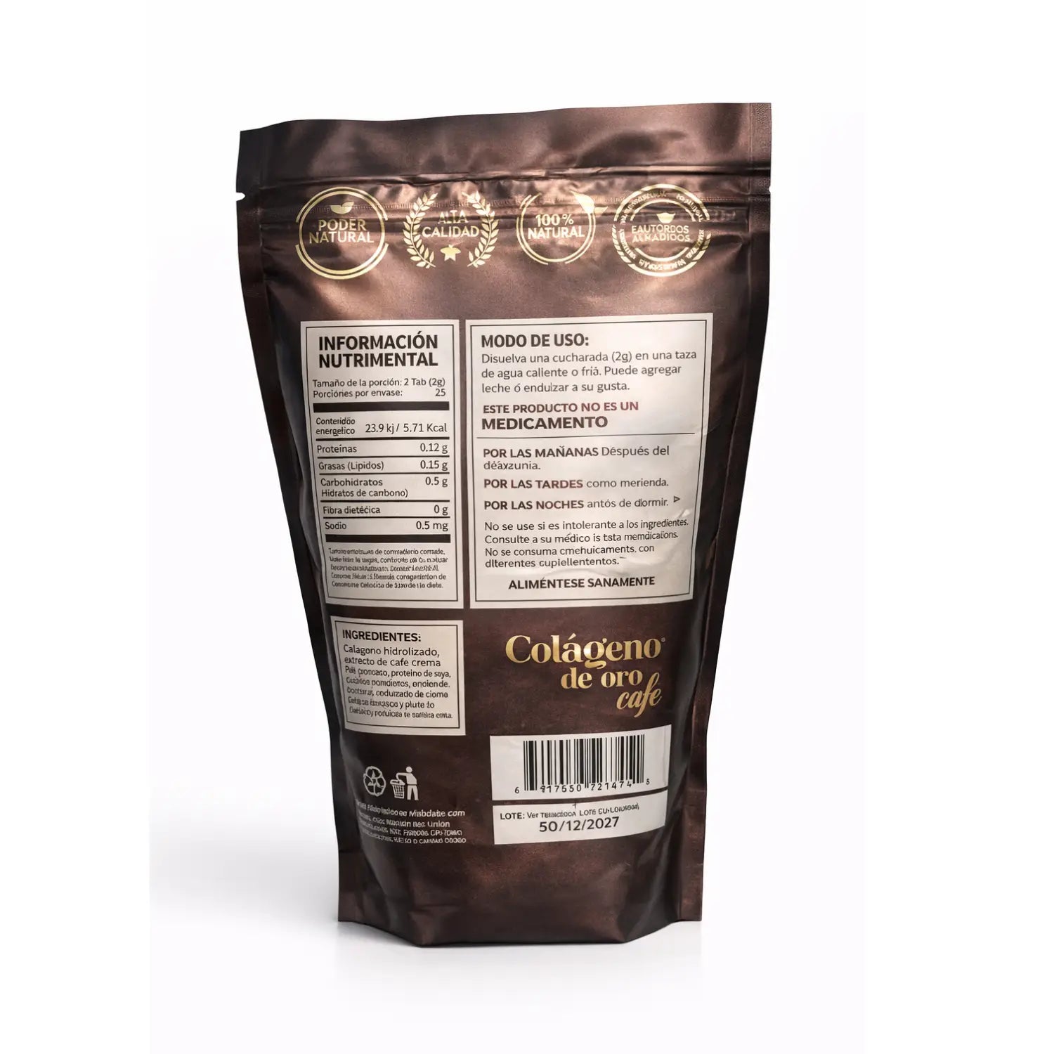 Café colágeno de oro ; 400g, Energreen.