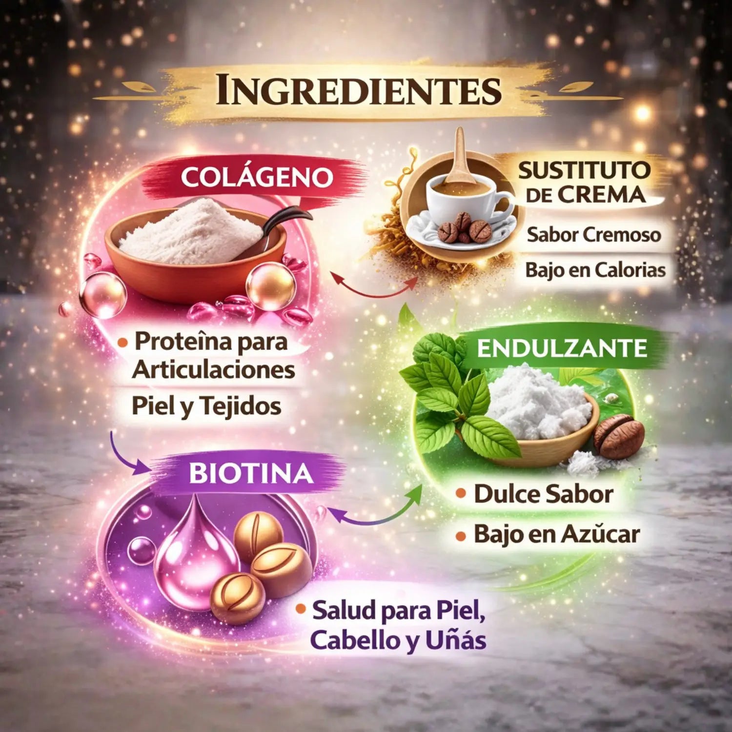 Café colágeno de oro ; 400g, Energreen.