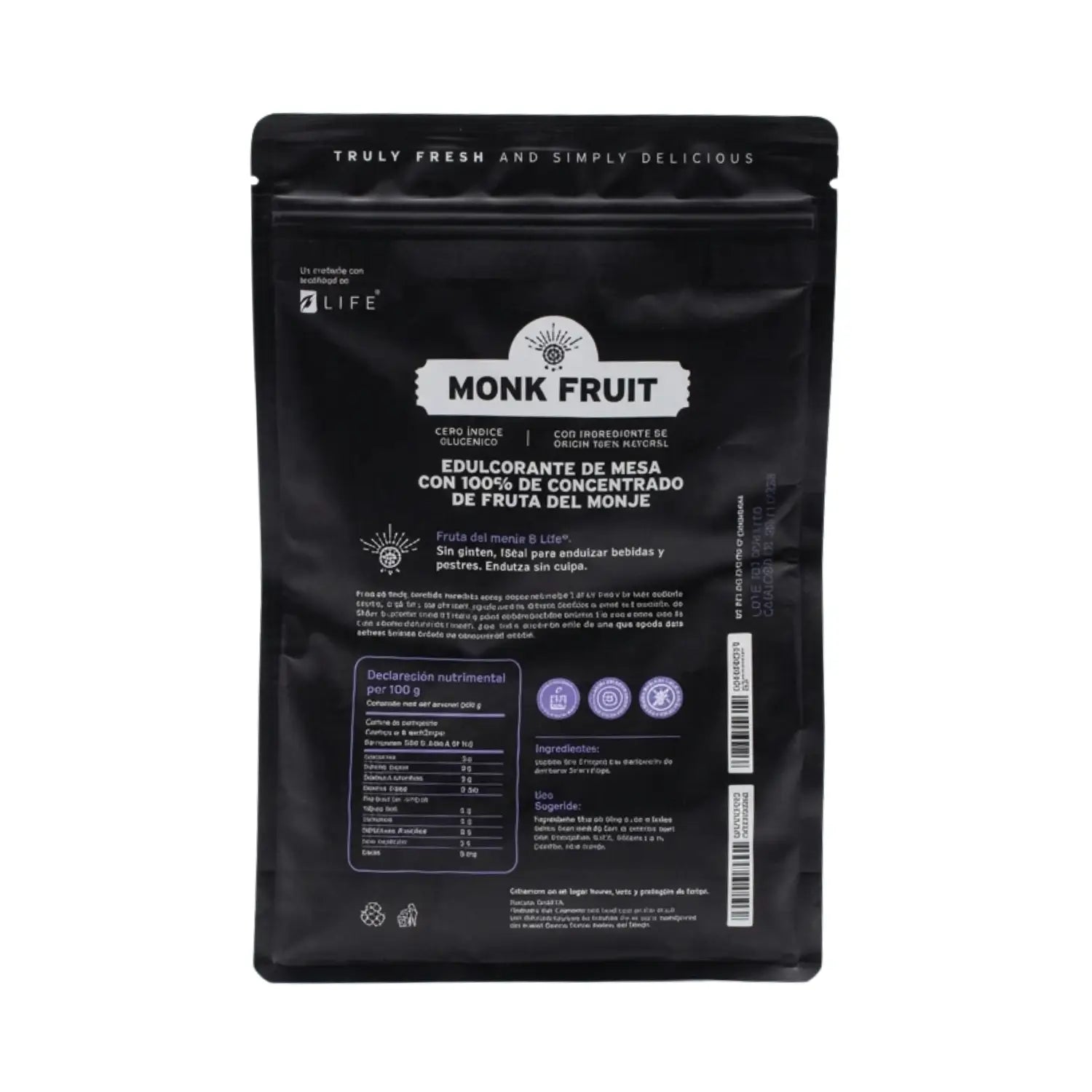 Edulcorante de Mesa /100% Fruta del Monje; 500gr, BLIFE