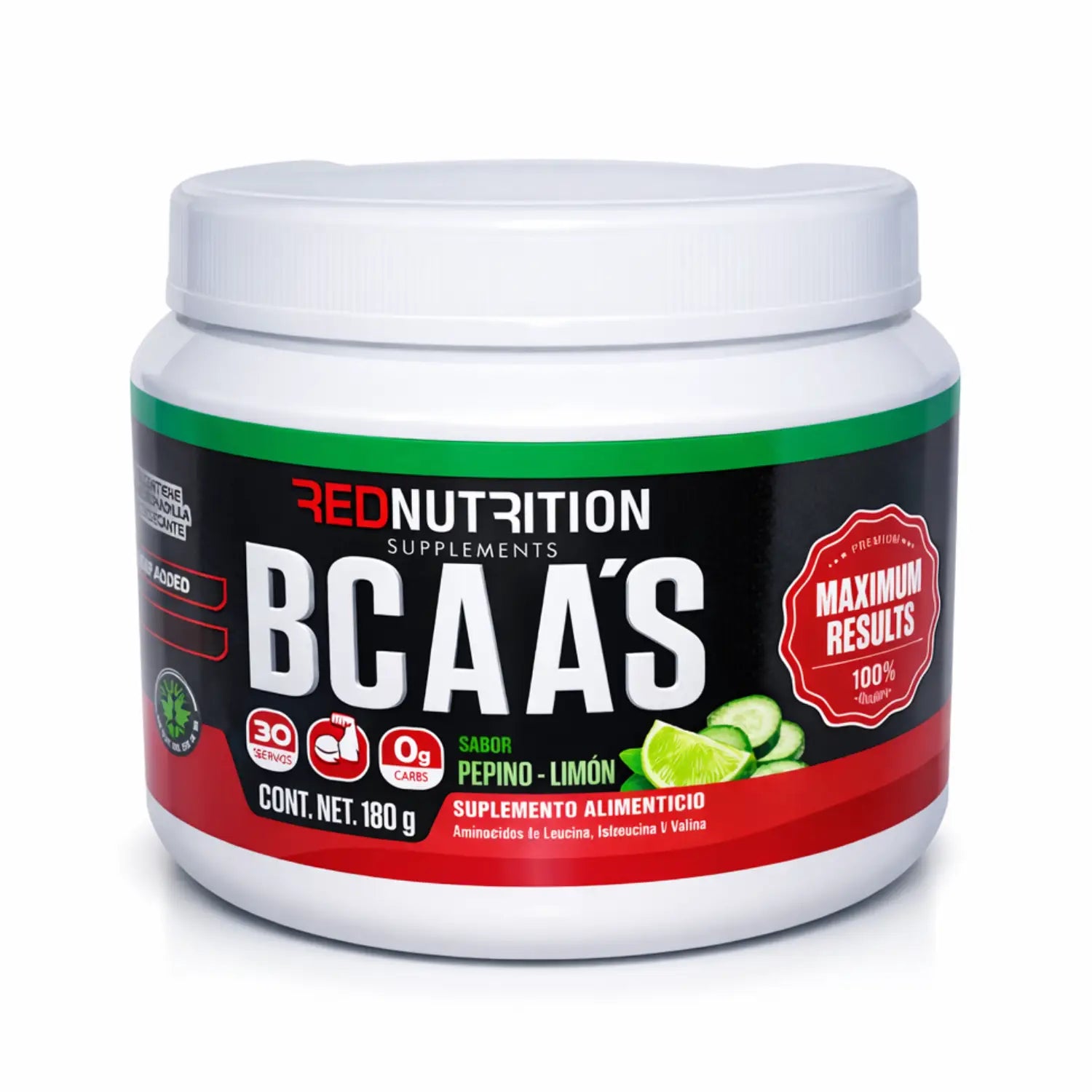 Polvo  BCS A´S Pepino- Limón; 180gr, Red Nutrition.