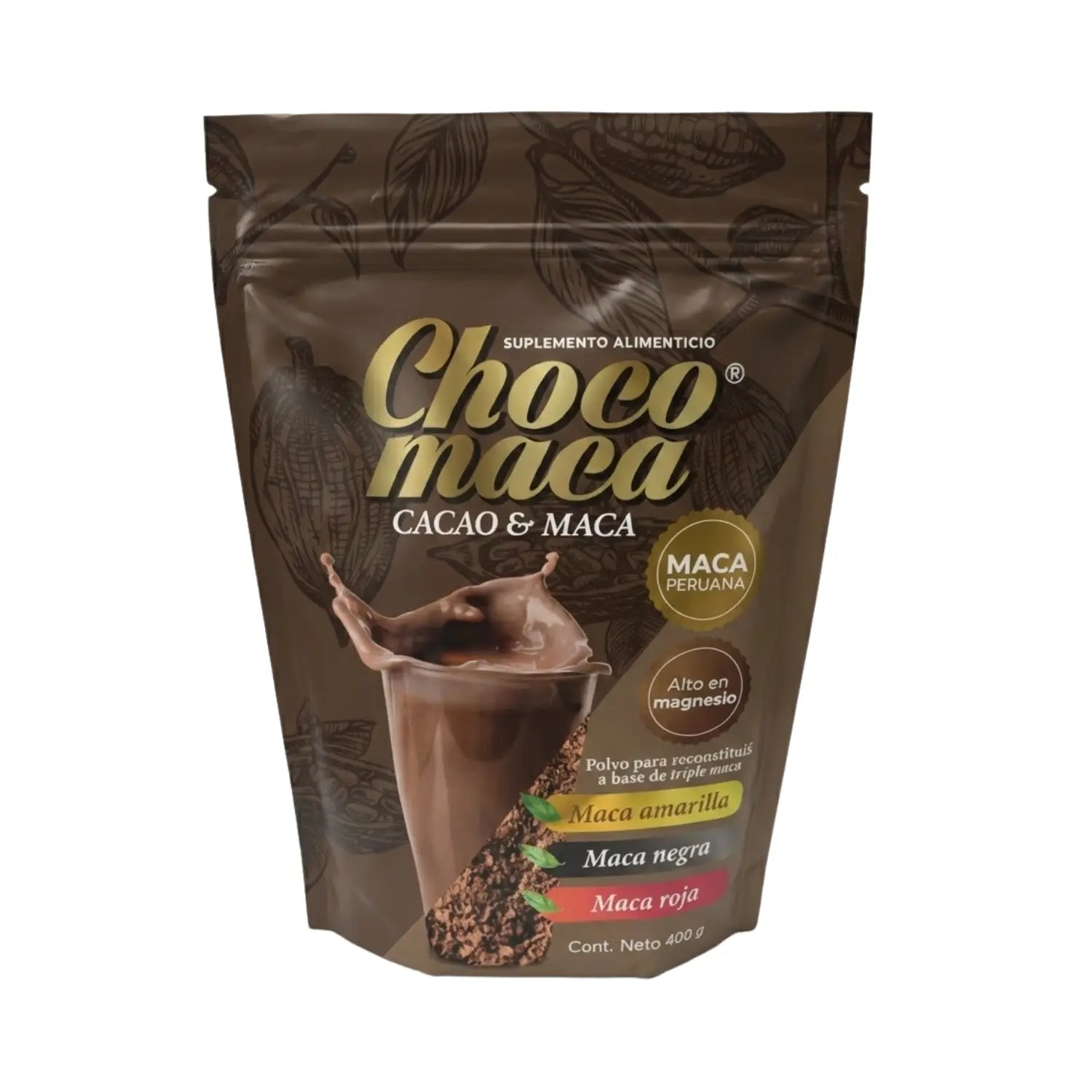 Polvo Choco Maca; 400grs, Naturistas Unión.