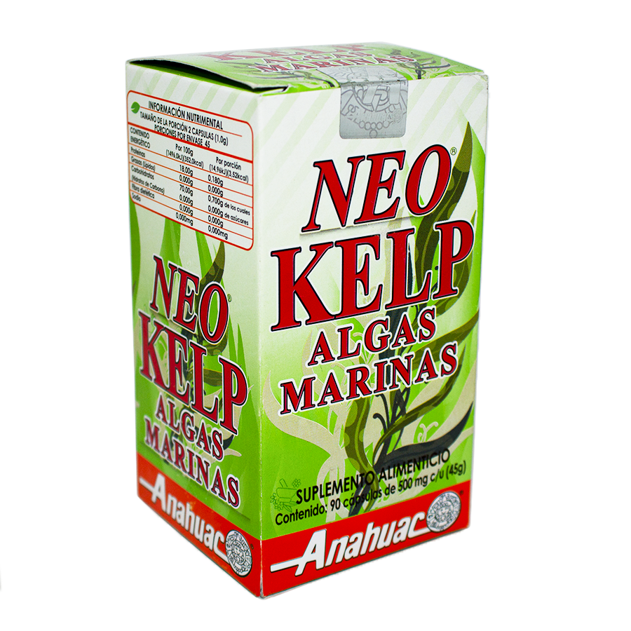 Neo Kelp Algas Marinas; 90 caps de 500mg; Anahuac
