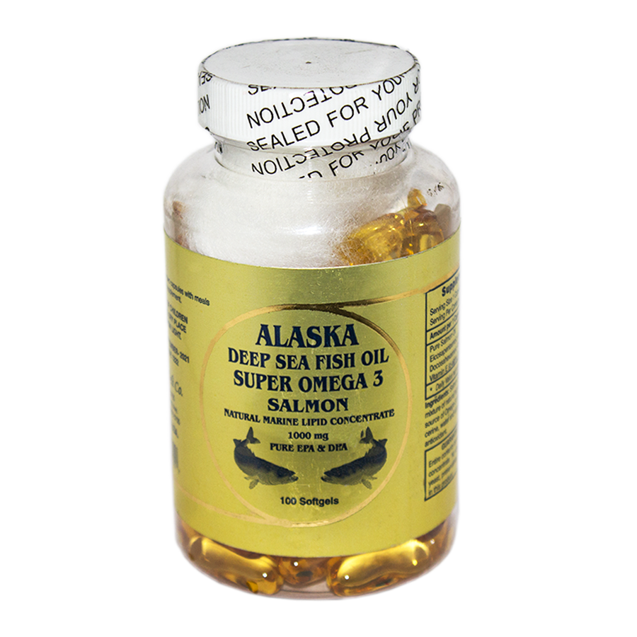 Súper Omega 3 Salmón; 100 Cápsulas de 1000 mg, Alaska.