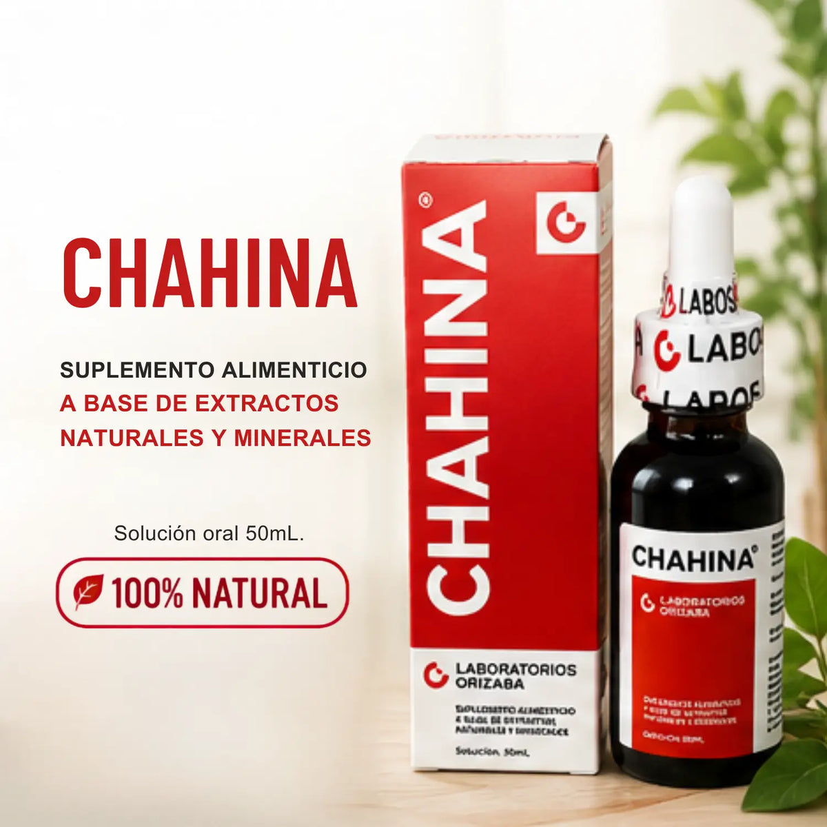 Gotas Chahina Frasco de Vidrio ; 30ml , Orizaba.